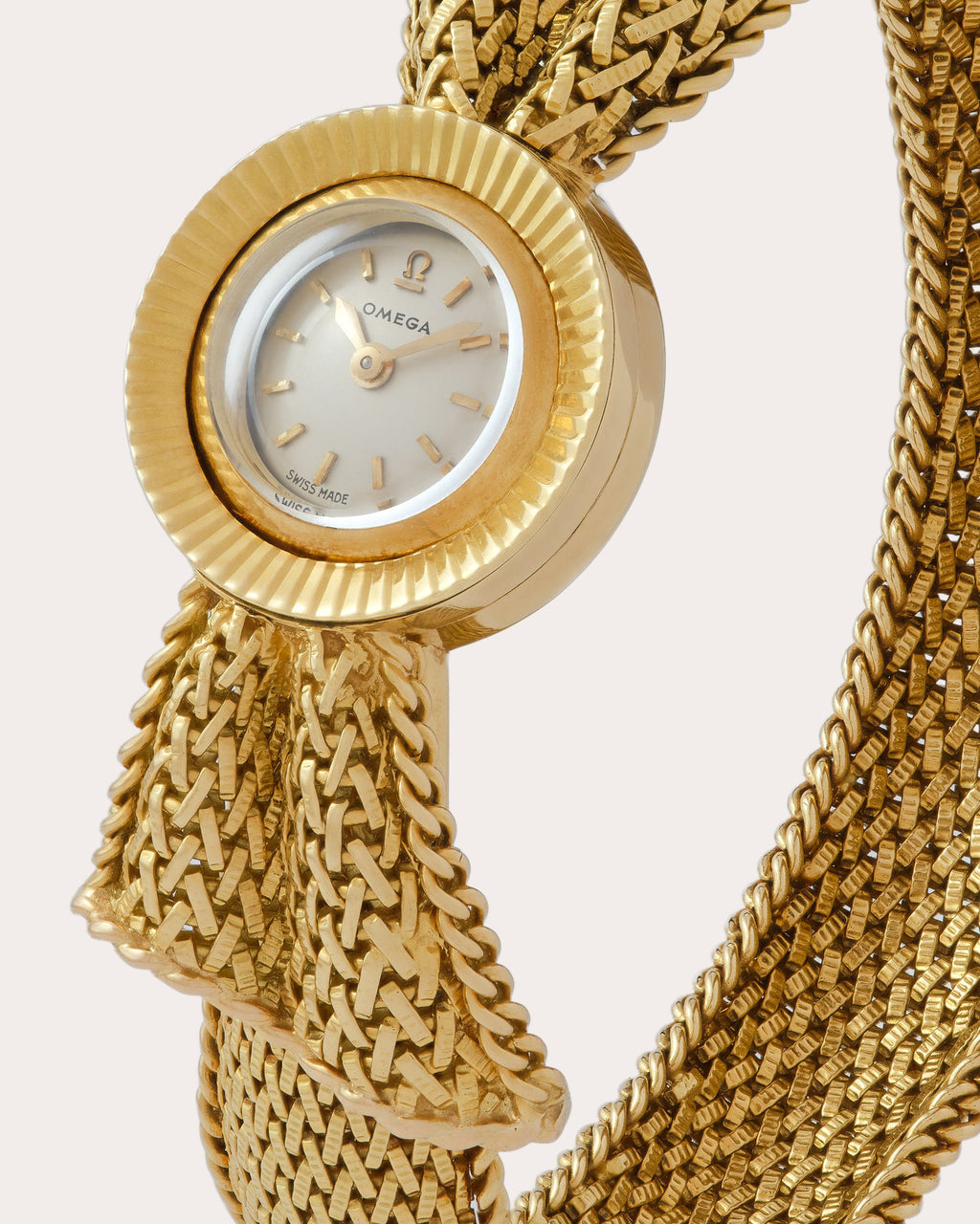 Vintage Omega Mesh Ribbon Bangle Watch