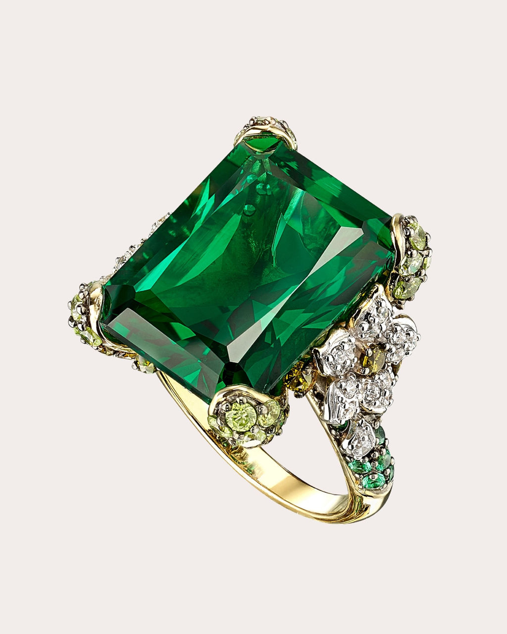 Diamond & Emerald Cinderella Ring
