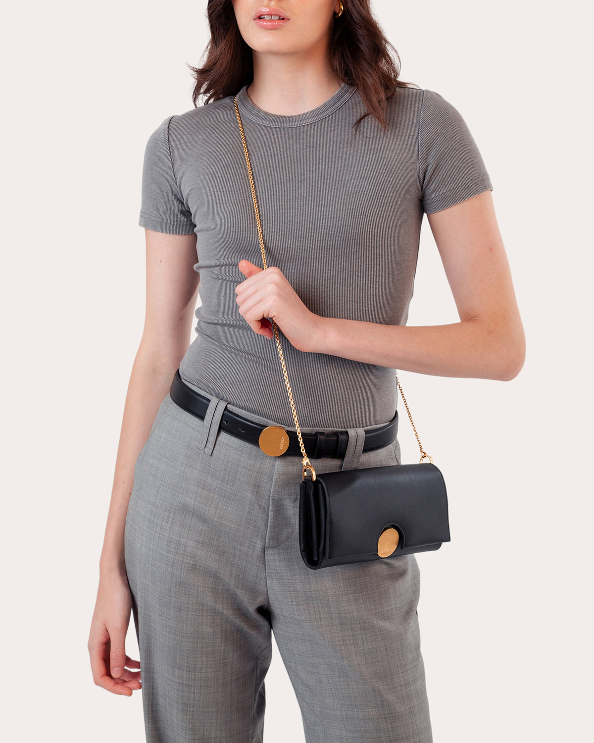 12AM Leather Baguette Bag