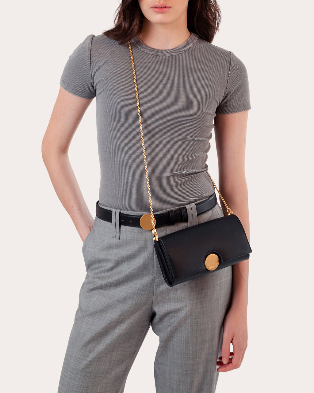 12AM Leather Baguette Bag