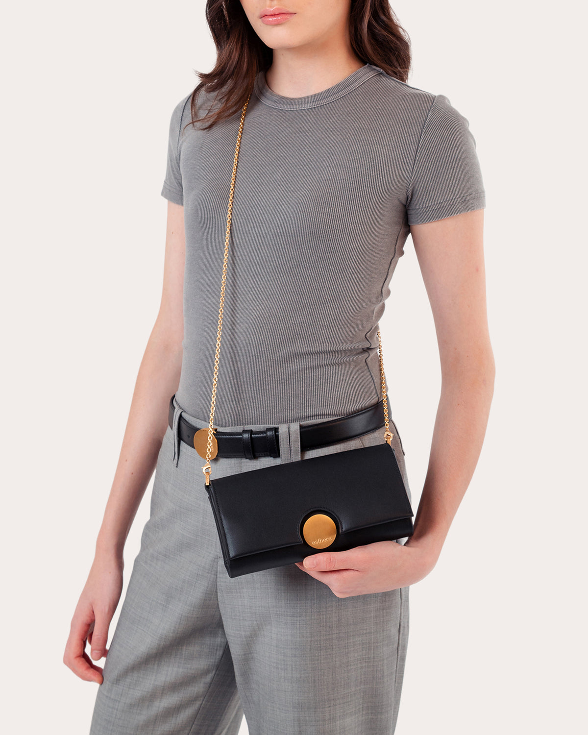 12AM Leather Baguette Bag