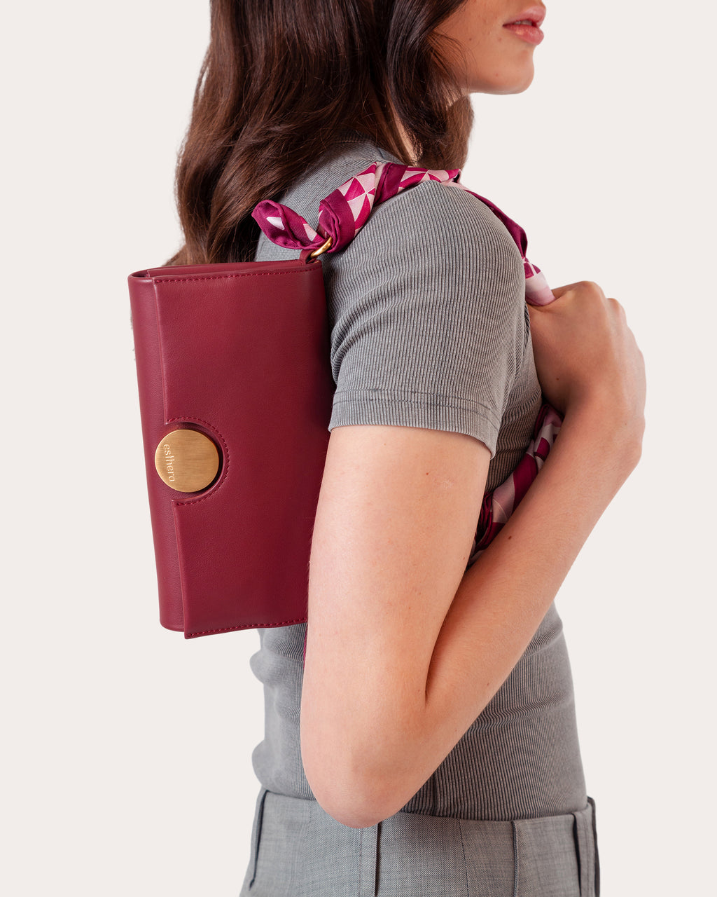 12AM Leather Baguette Bag