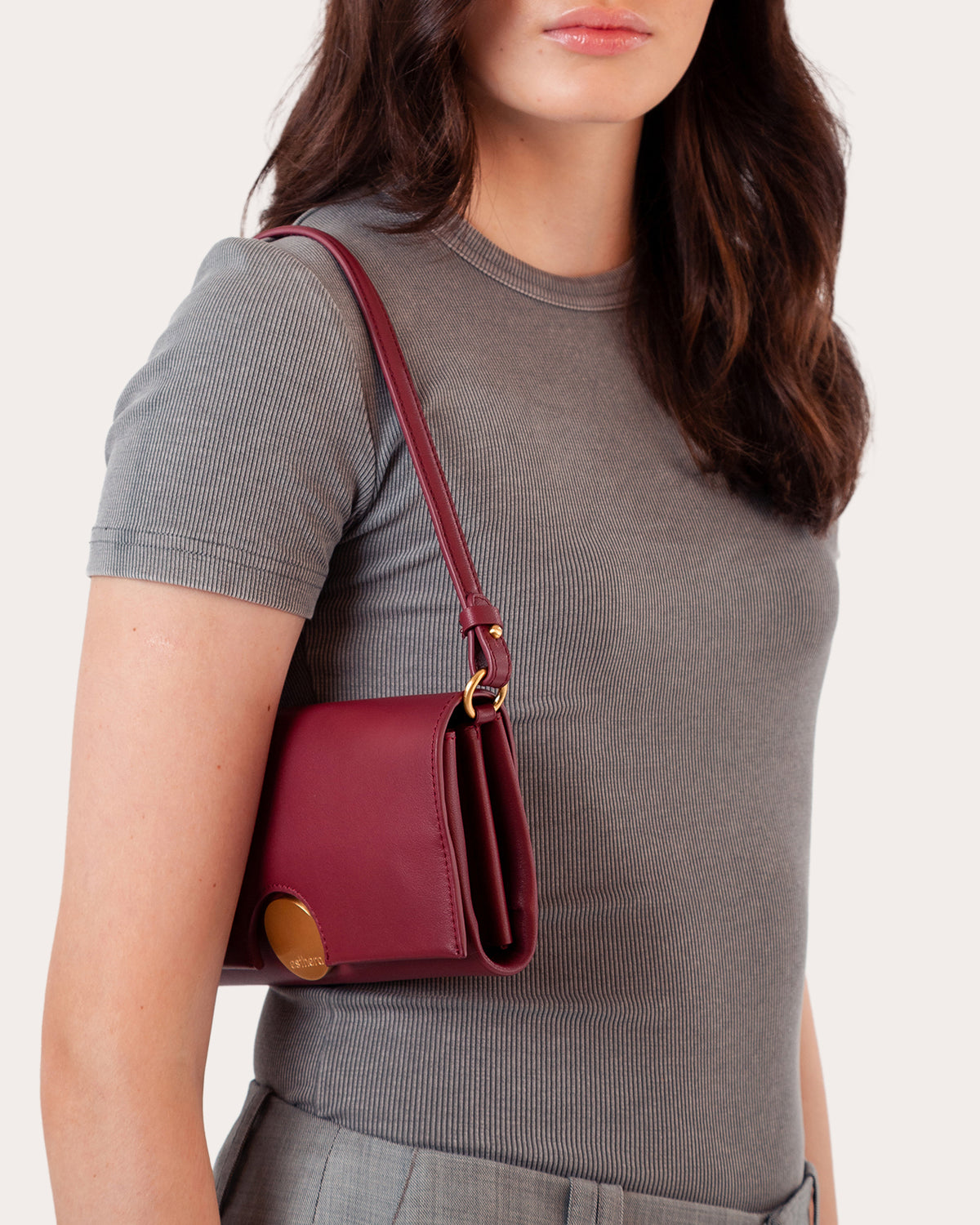 12AM Leather Baguette Bag