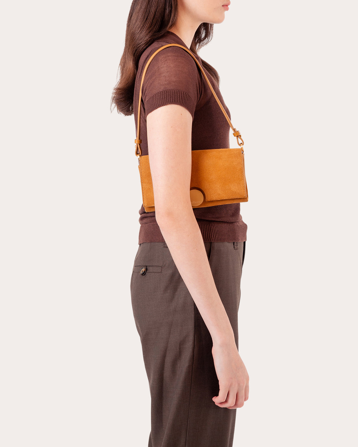 12AM Suede Baguette Bag