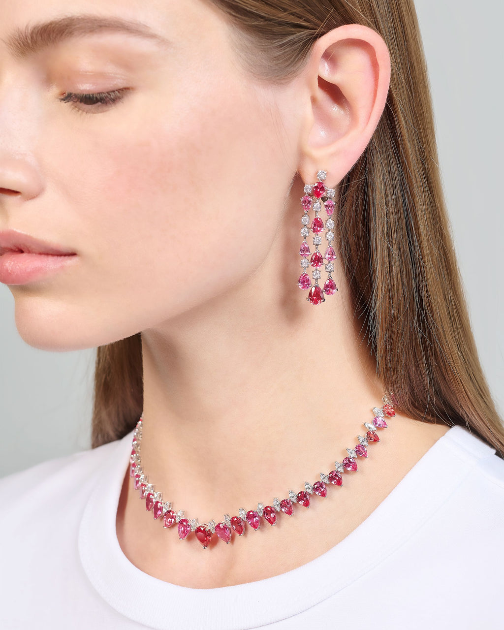 Diamond & Muticolor Sapphire Necklace