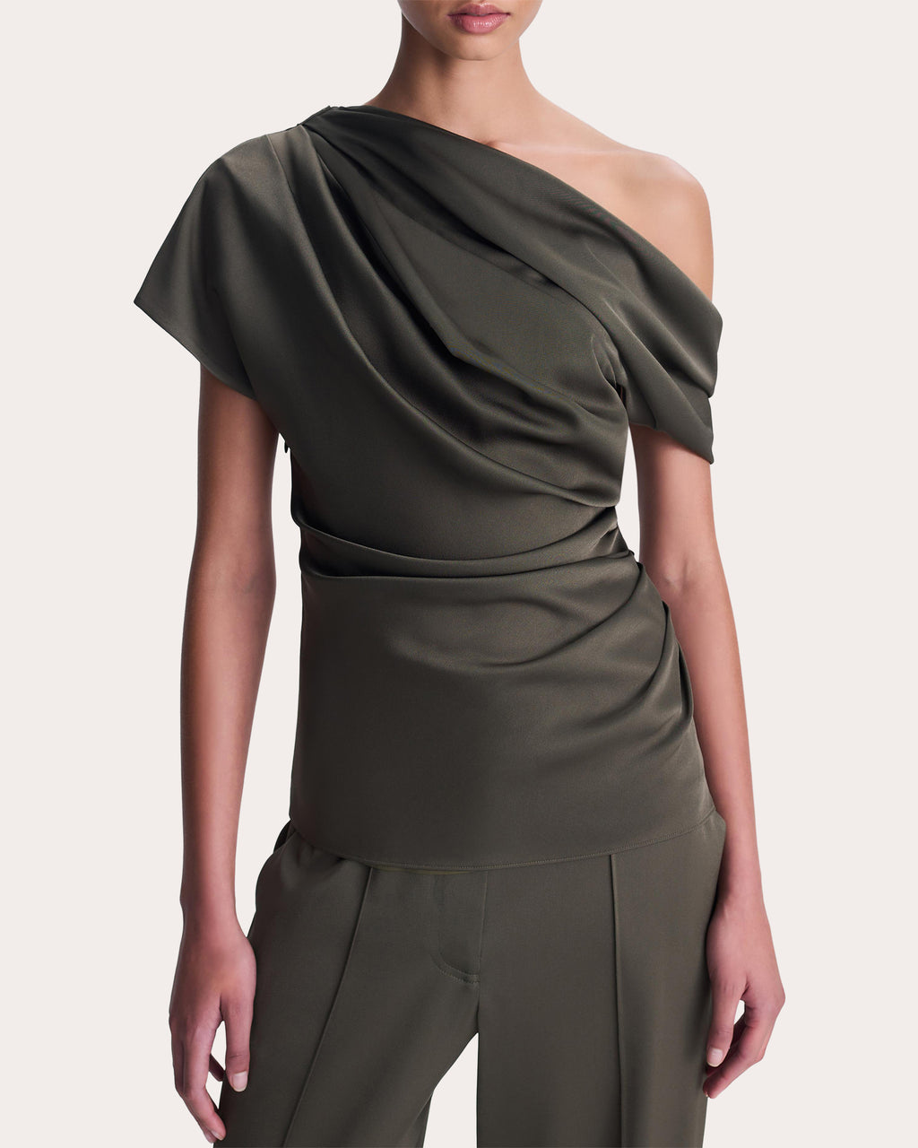 Phoebe Satin Draped Asymmetric Top