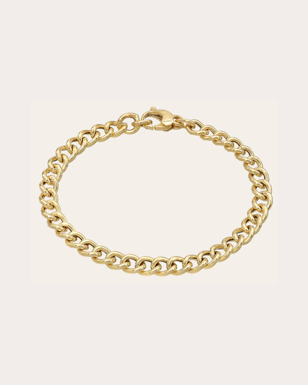 14k Gold Large Curb Link Chain Bracelet