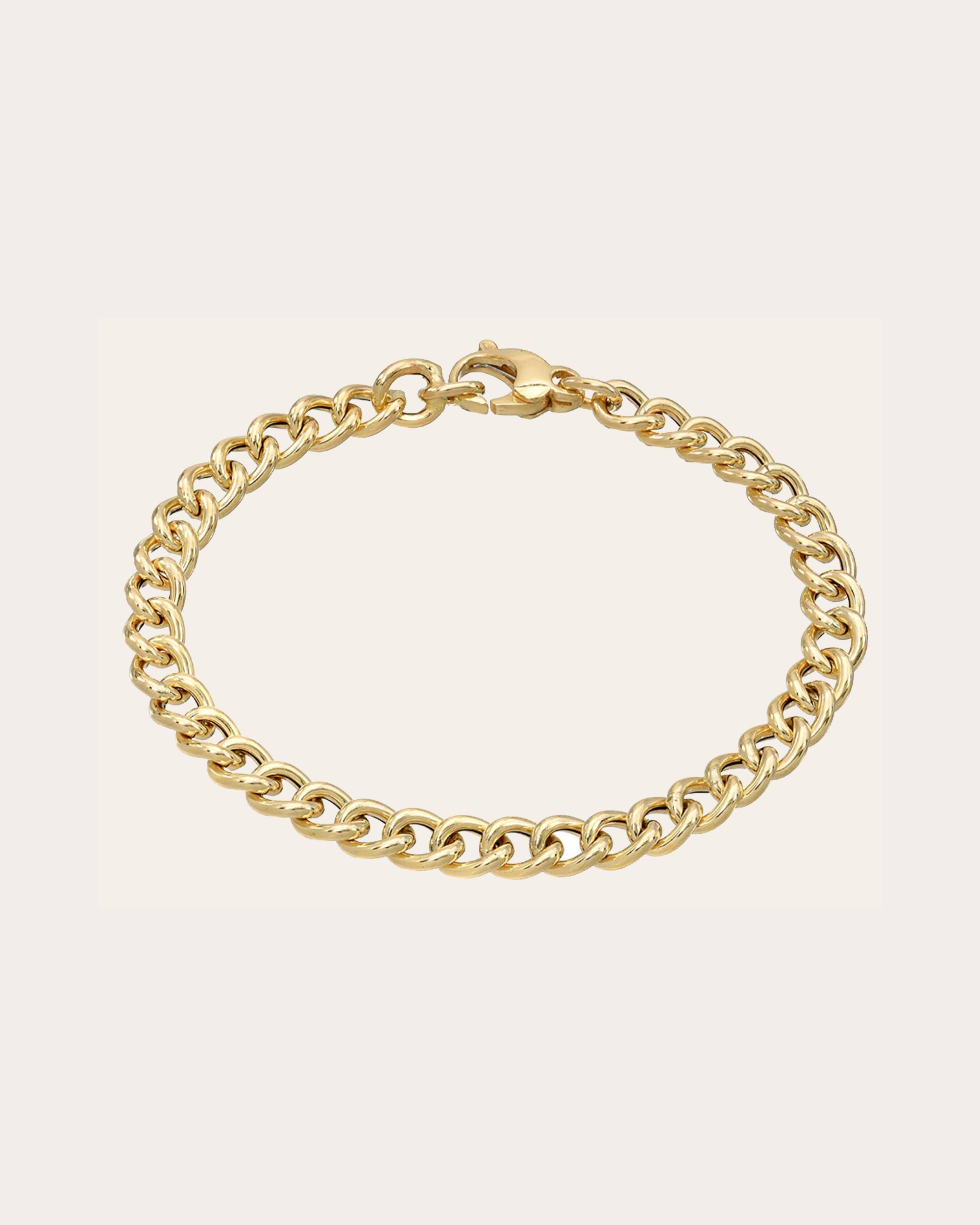 14k Gold Large Curb Link Chain Bracelet