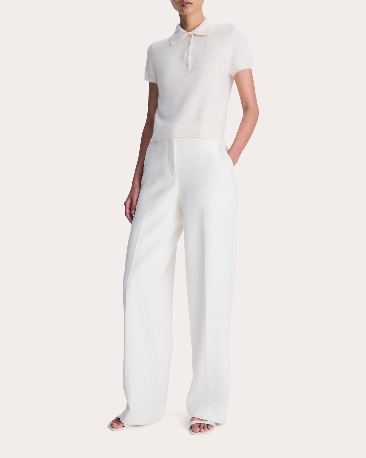 Ivy Brushed Wool Cashmere Shrunken Polo