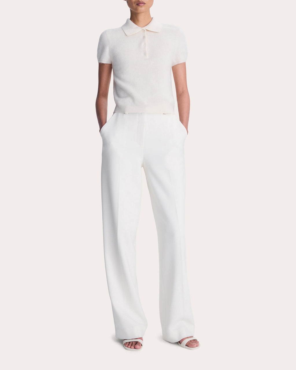 Ivy Brushed Wool Cashmere Shrunken Polo