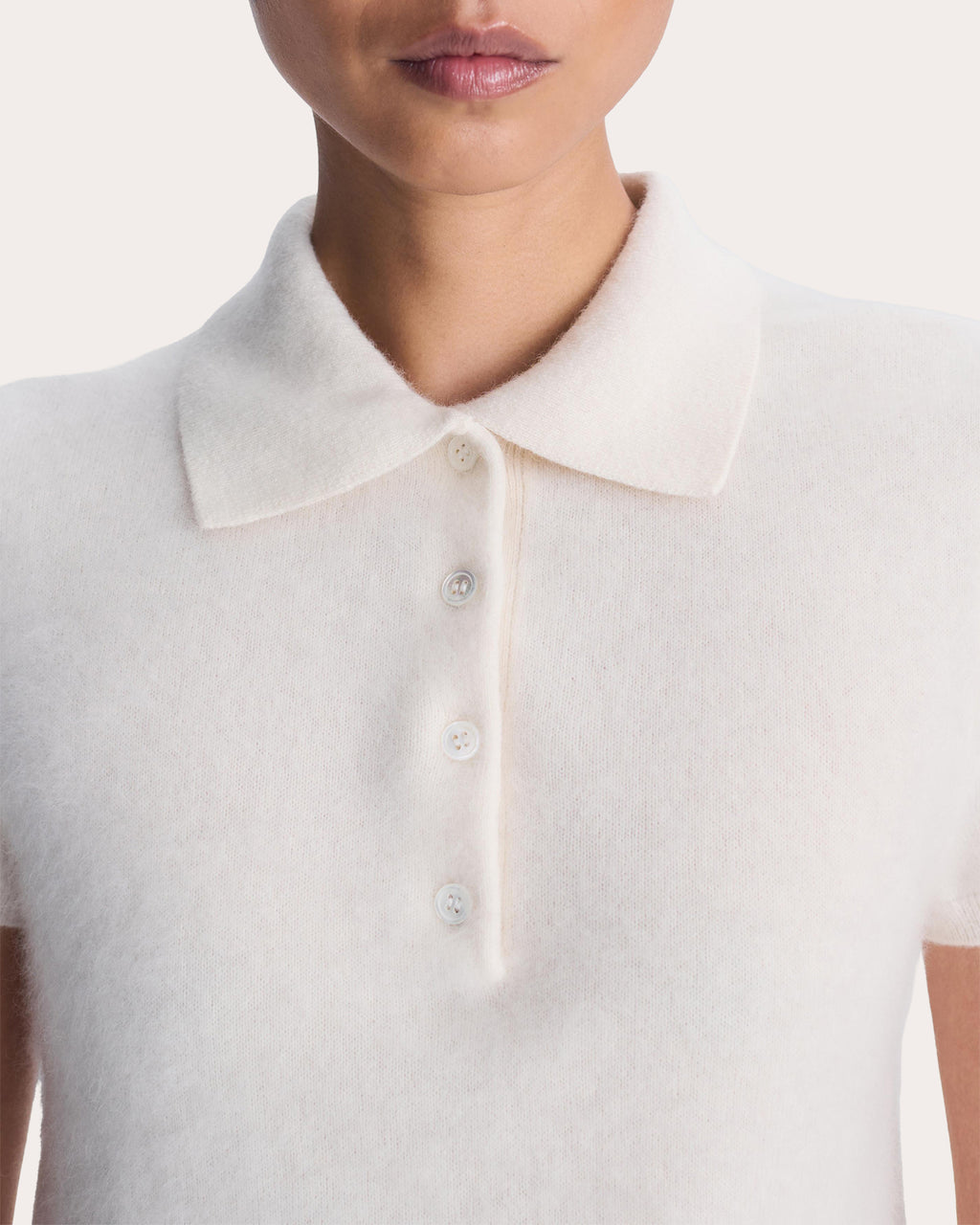 Ivy Brushed Wool Cashmere Shrunken Polo