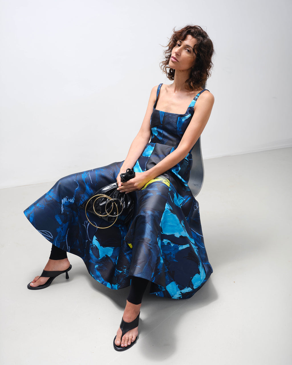 Zelia Abstract Twill Fit & Flare Dress