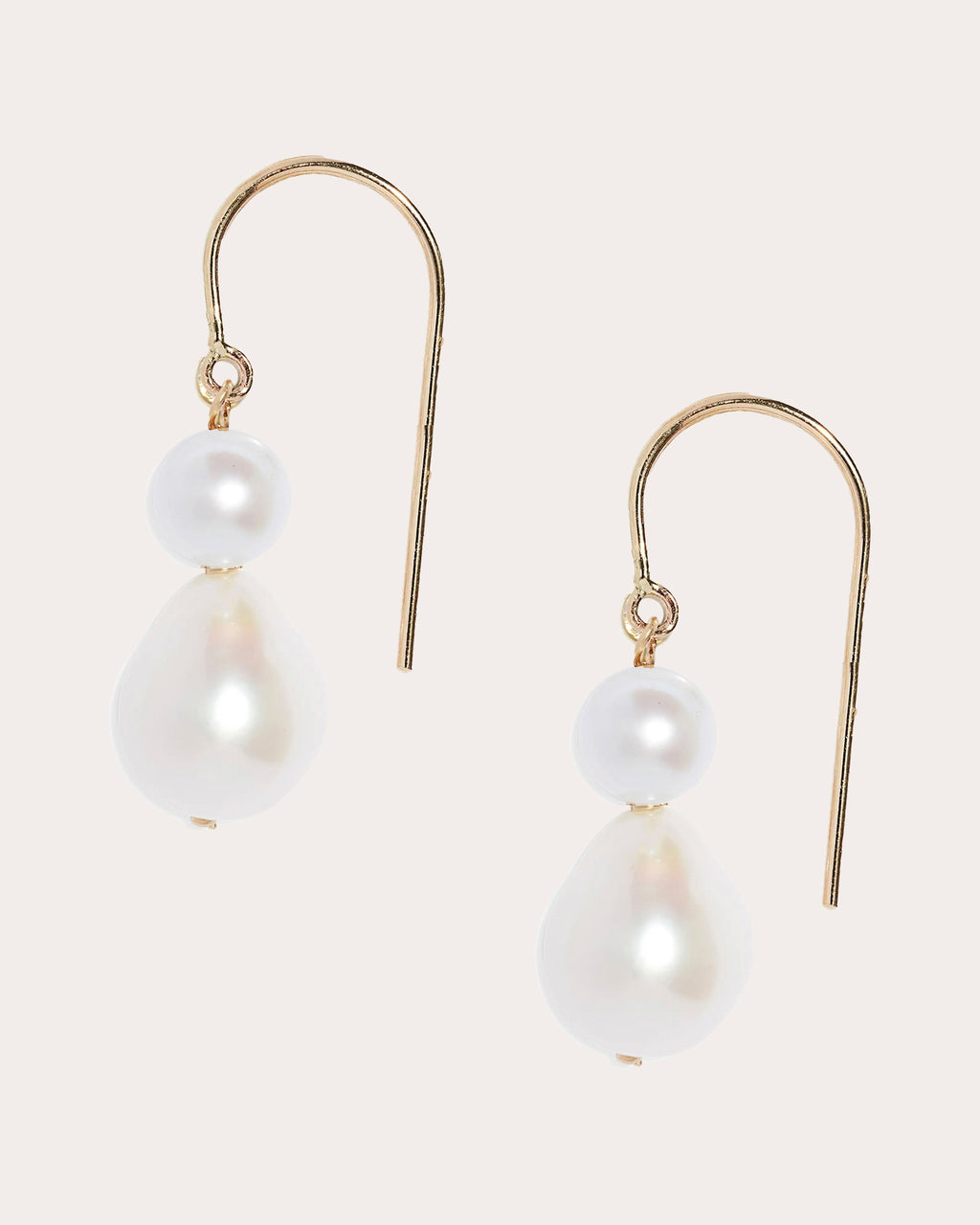 Freshwater Pearl Duo Hook Earrings