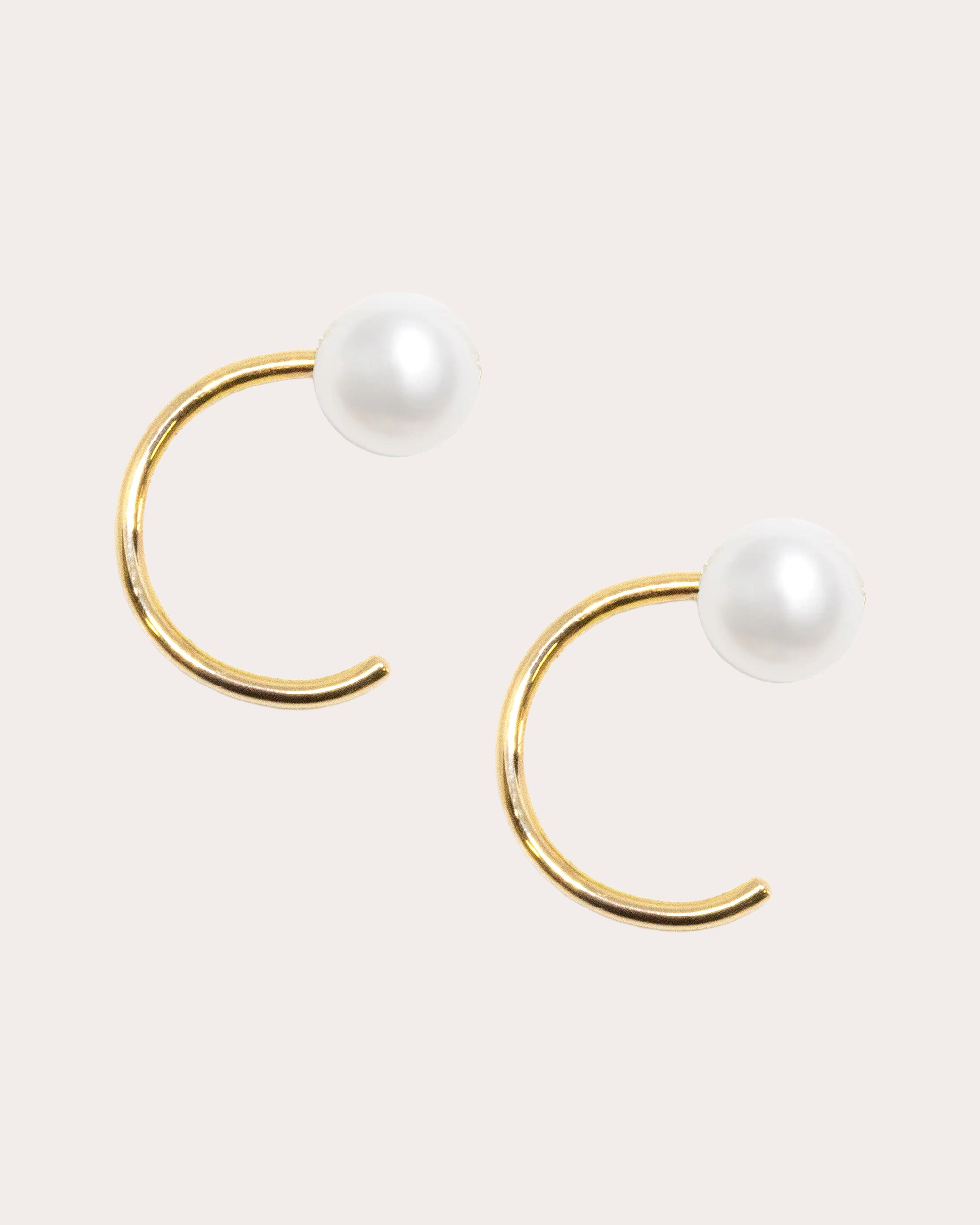 Petite Pearl Threader Huggie Earrings