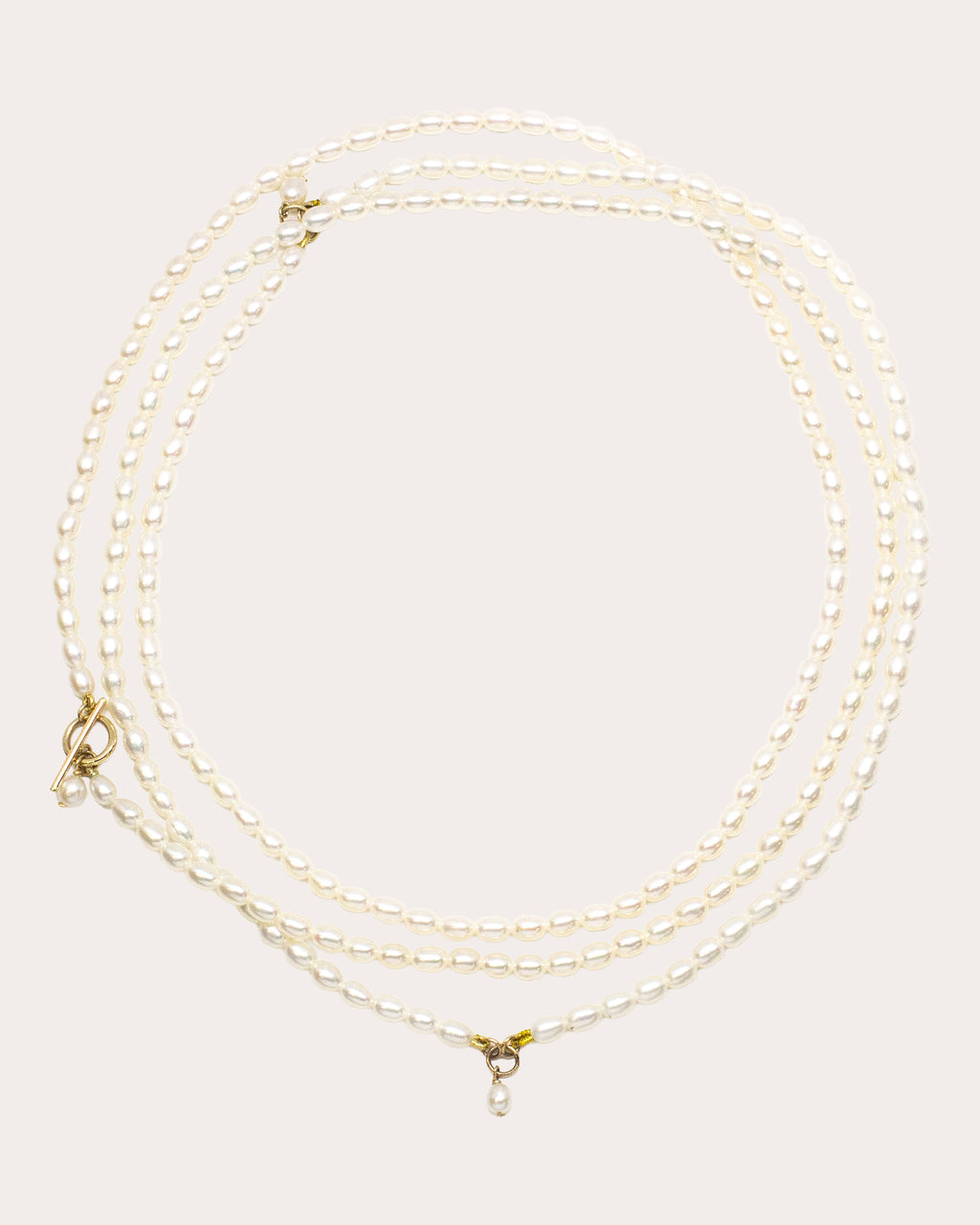 Freshwater Pearl Petite Oval Long Necklace