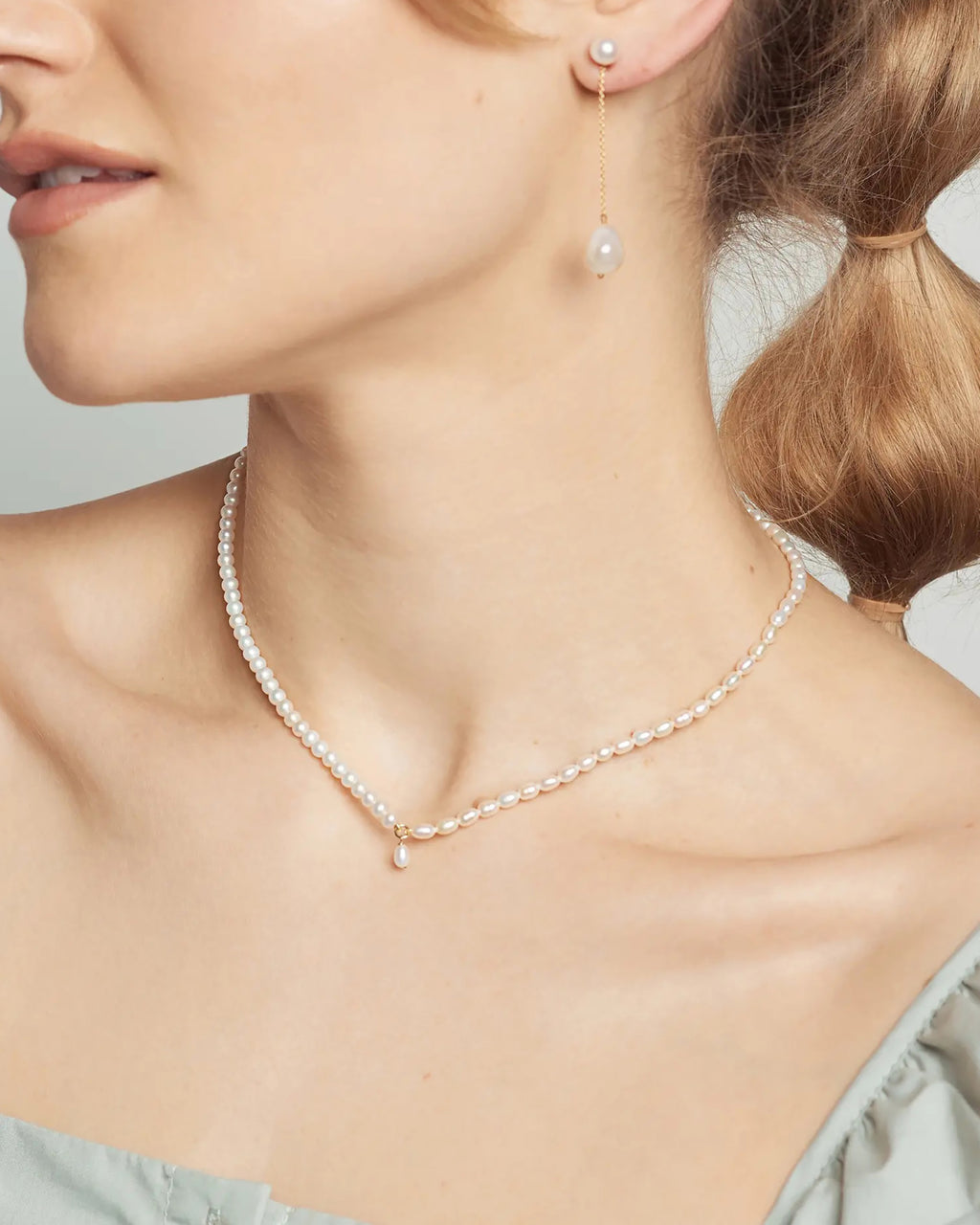 Freshwater Pearl Petite Contrast Necklace