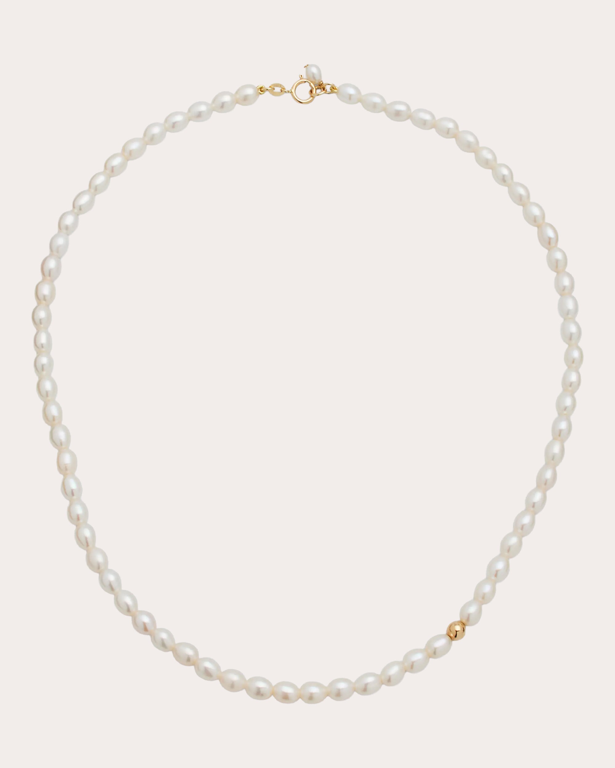 Freshwater Pearl & 14k Gold Nugget Necklace