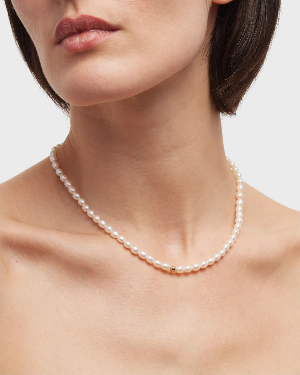 Freshwater Pearl & 14k Gold Nugget Necklace