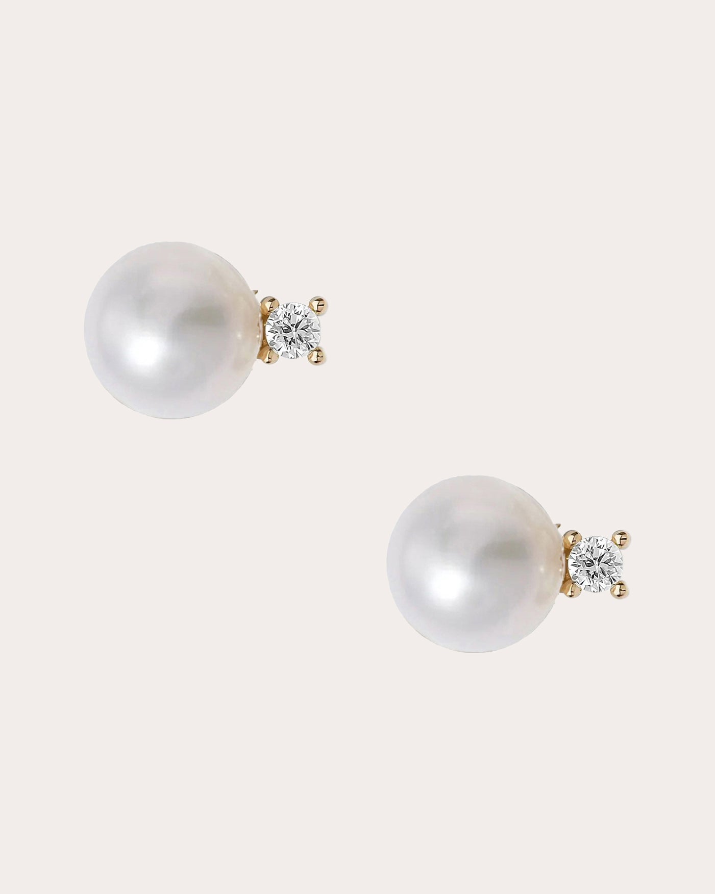 Diamond & Freshwater Pearl Stud Earrings