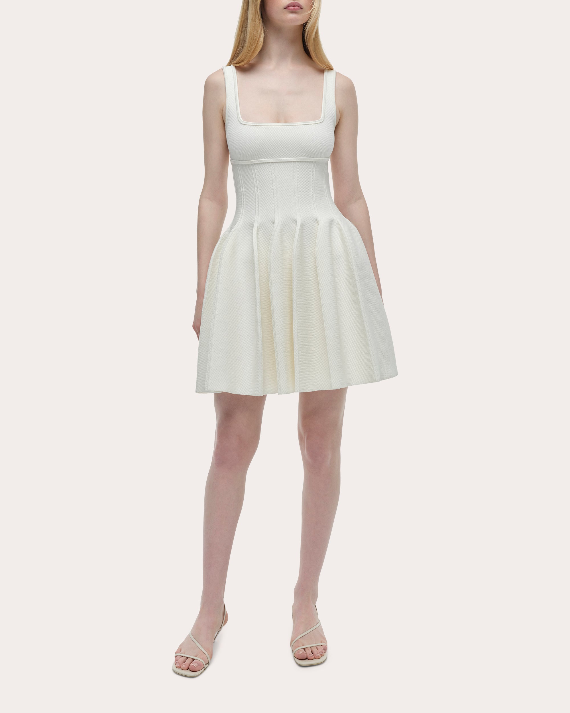 Elektra Compact Knit Fit & Flare Mini Dress