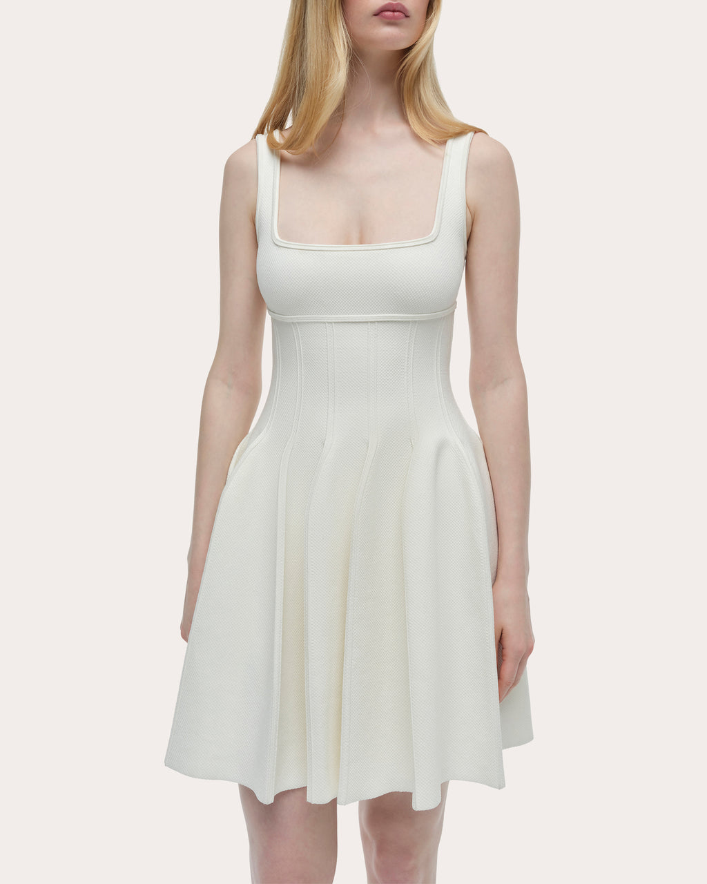 Elektra Compact Knit Fit & Flare Mini Dress