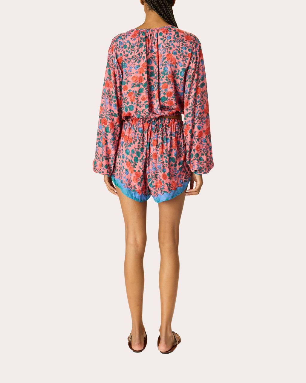 Amelia Floral Tie-Neck Crop Top