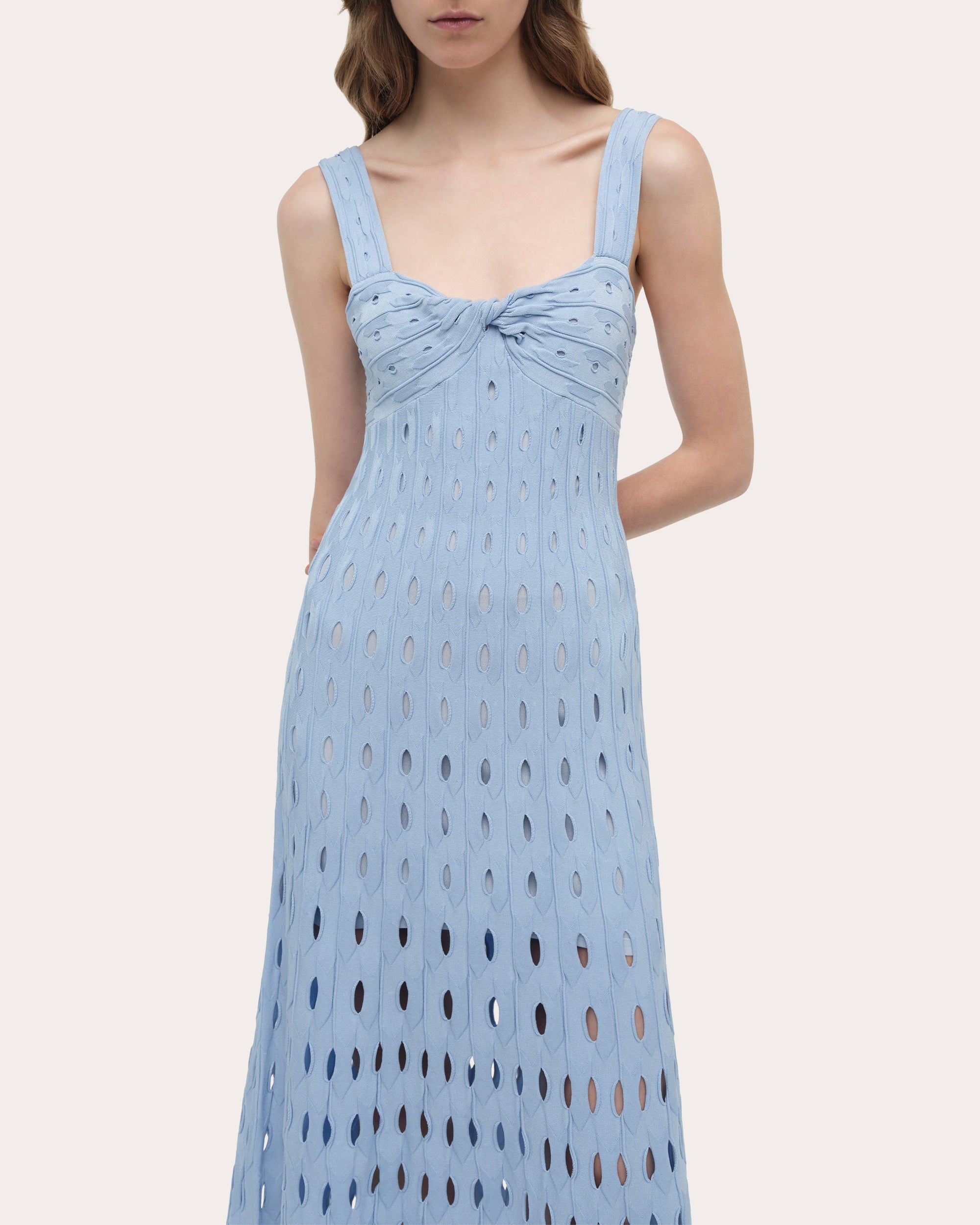 Christina Eyelet Knit Midi Dress
