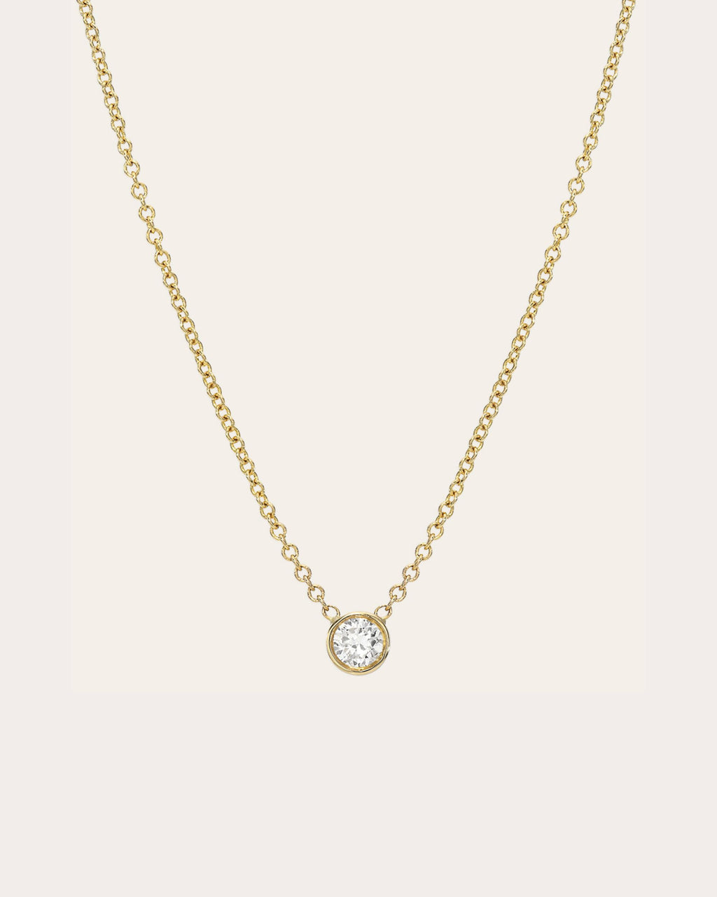 Diamond & 14k Gold Large Bezel Pendant Necklace