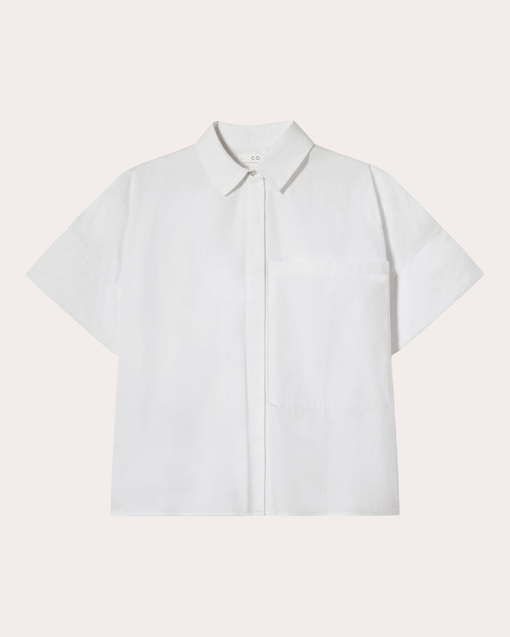 Cotton Poplin Boxy Short-Sleeve Shirt