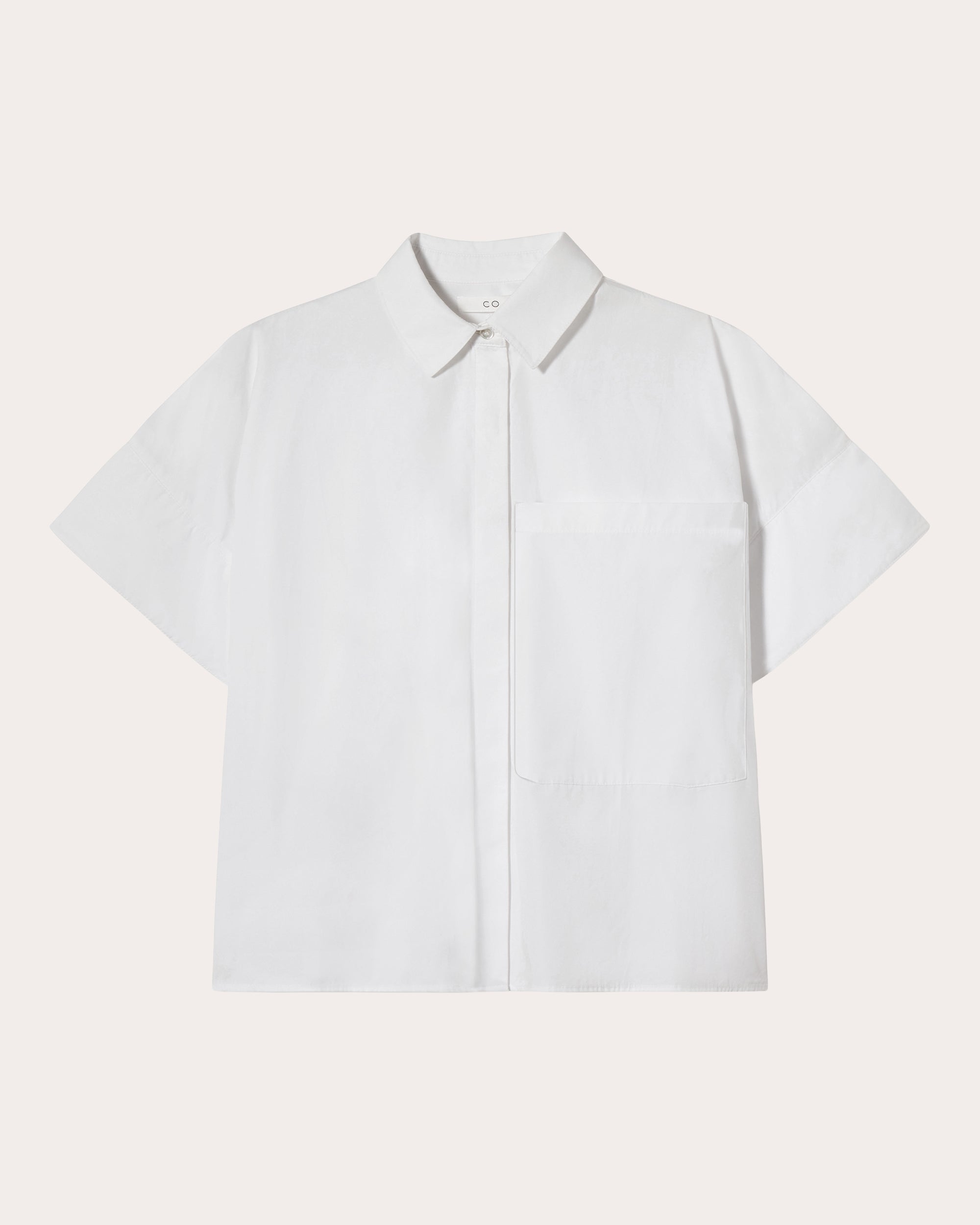Cotton Poplin Boxy Short-Sleeve Shirt
