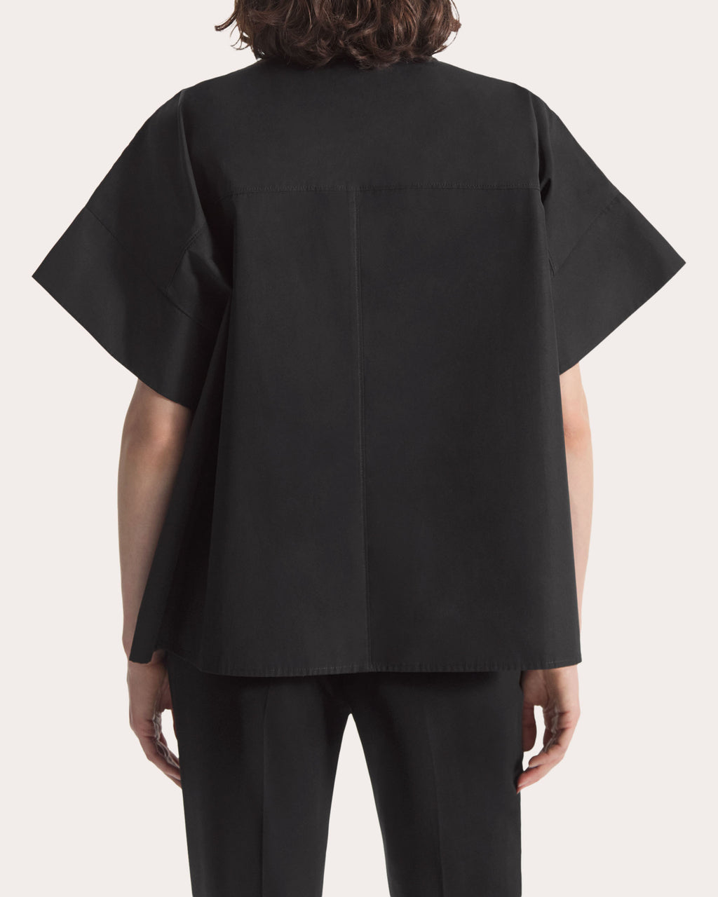 Cotton Poplin Boxy Short-Sleeve Shirt