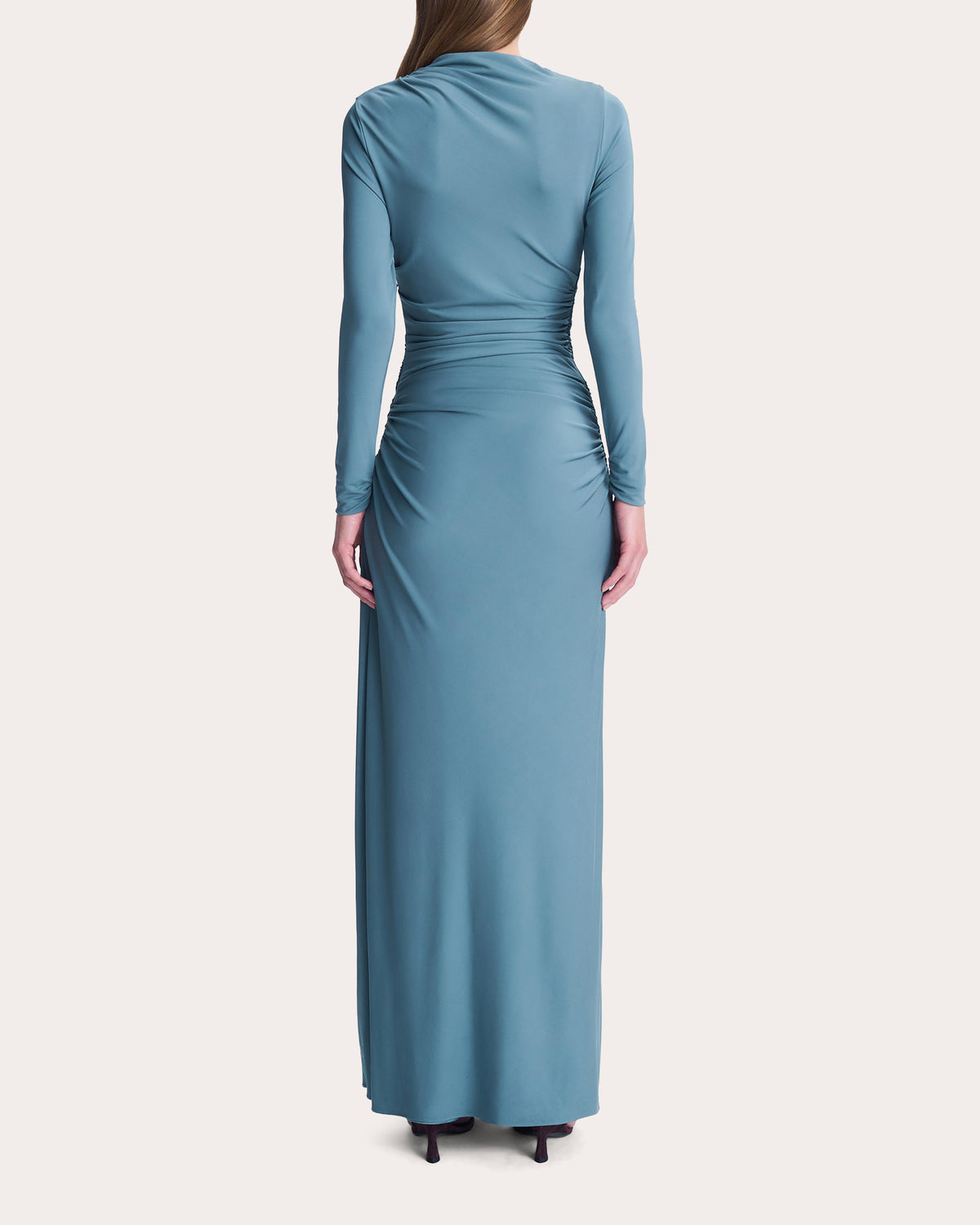 Eleanora Draped Jersey Slit Gown