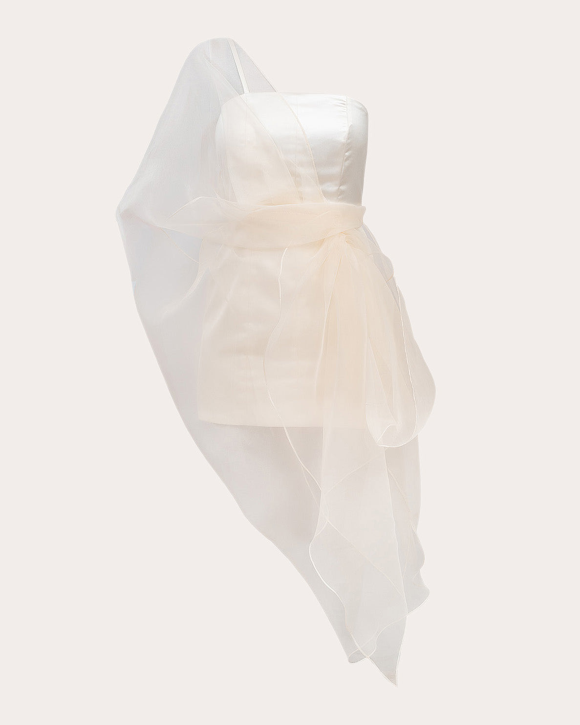 Henrietta Satin Organza Asymmetric Mini Dress