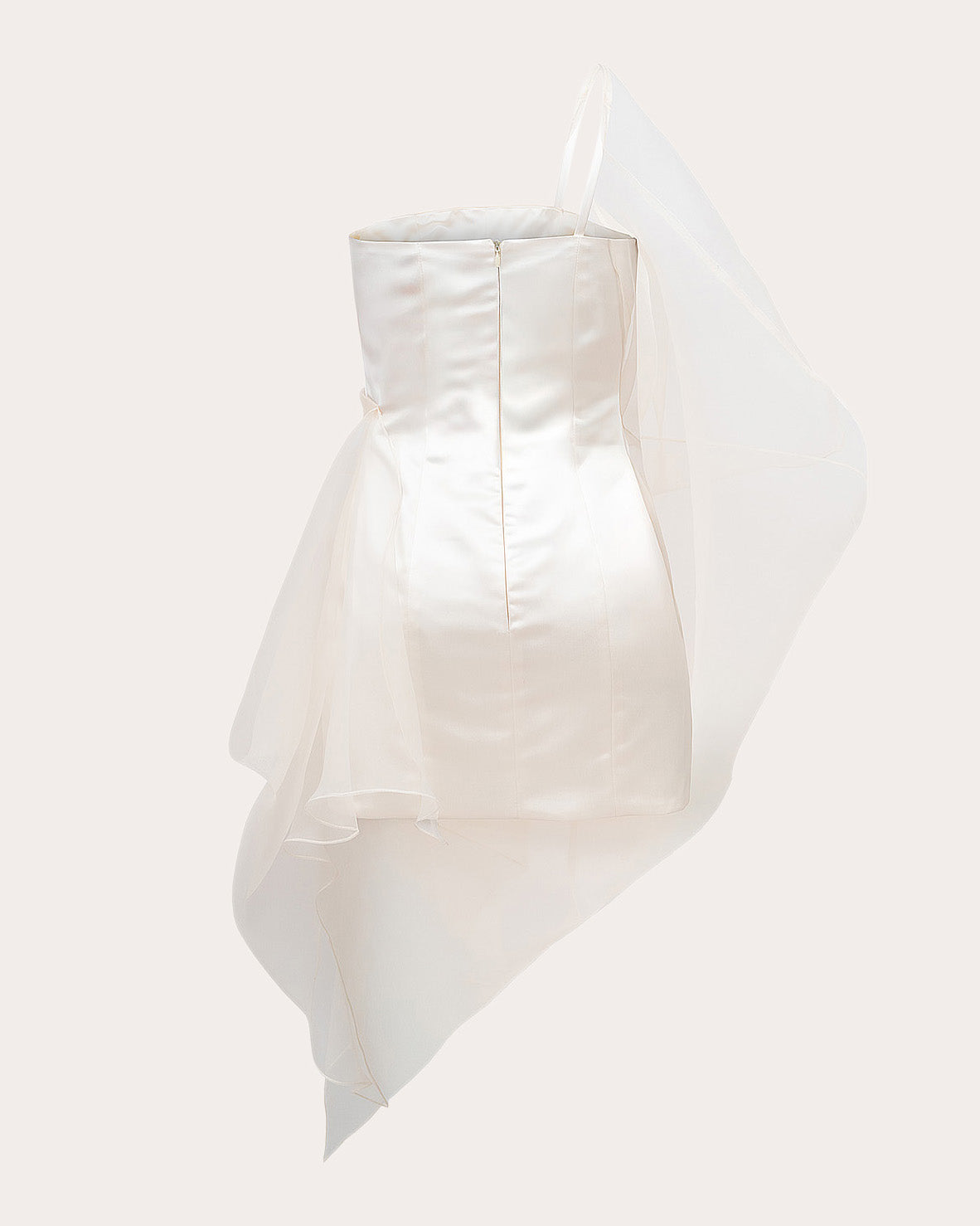 Henrietta Satin Organza Asymmetric Mini Dress