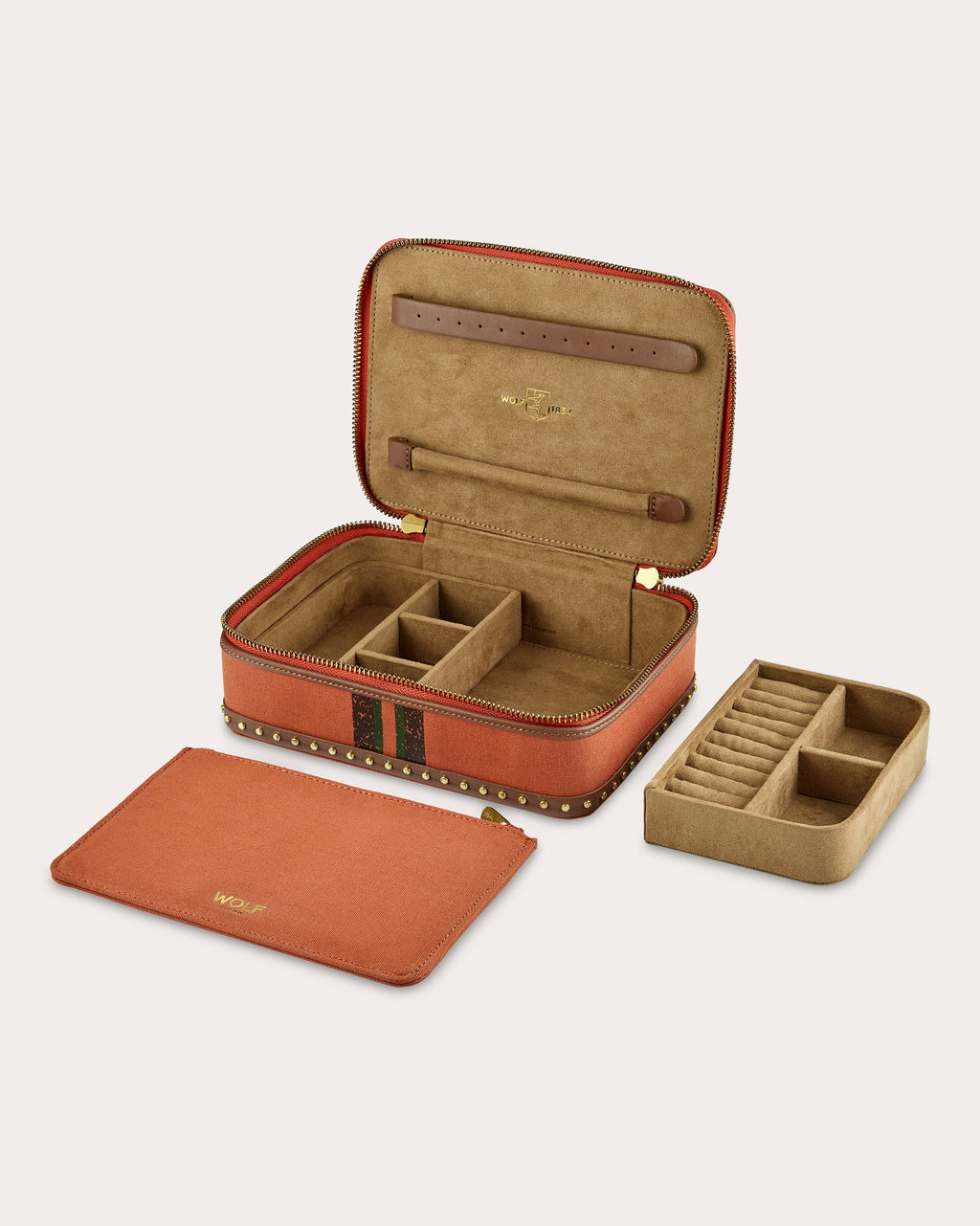Ida Travel Zip Canvas Jewelry Case