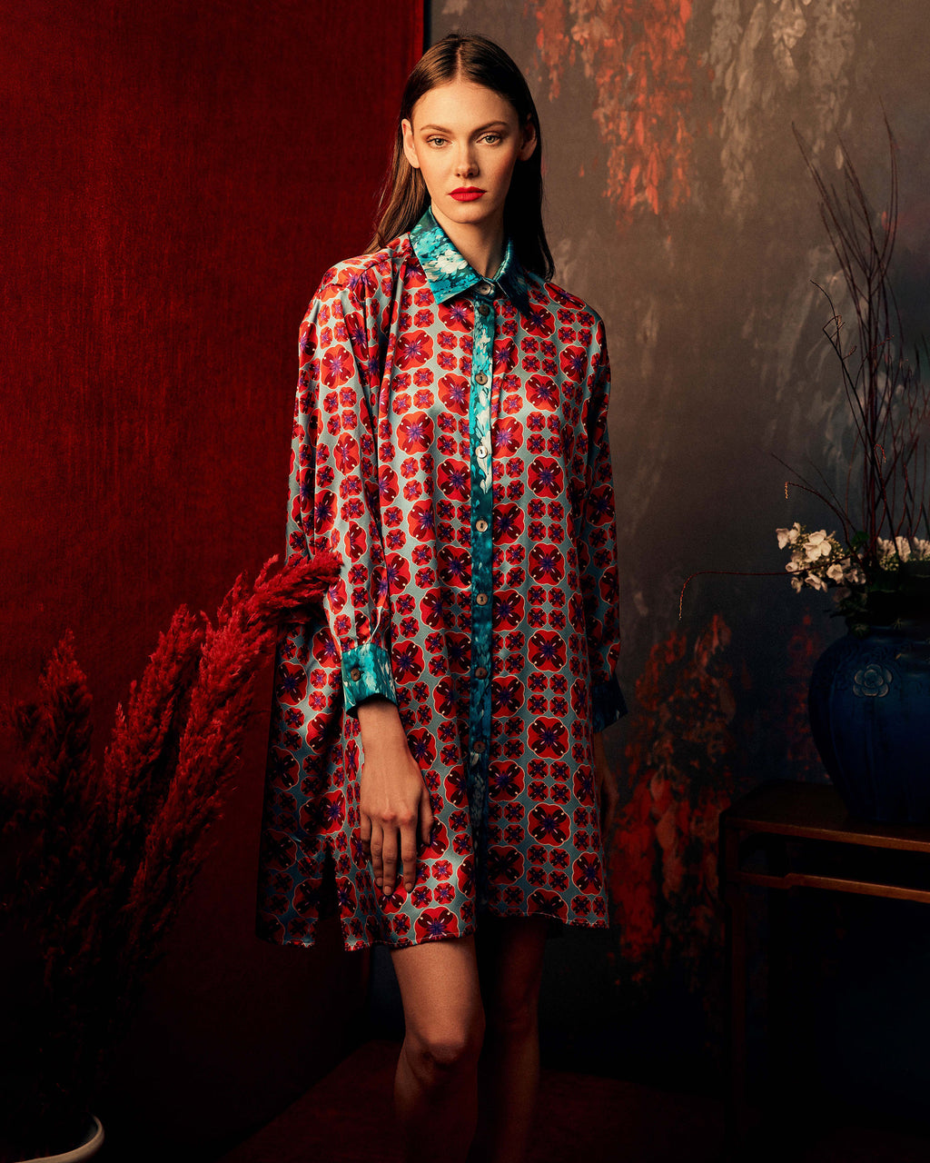 Gifu Tairu Silk Shirt Dress