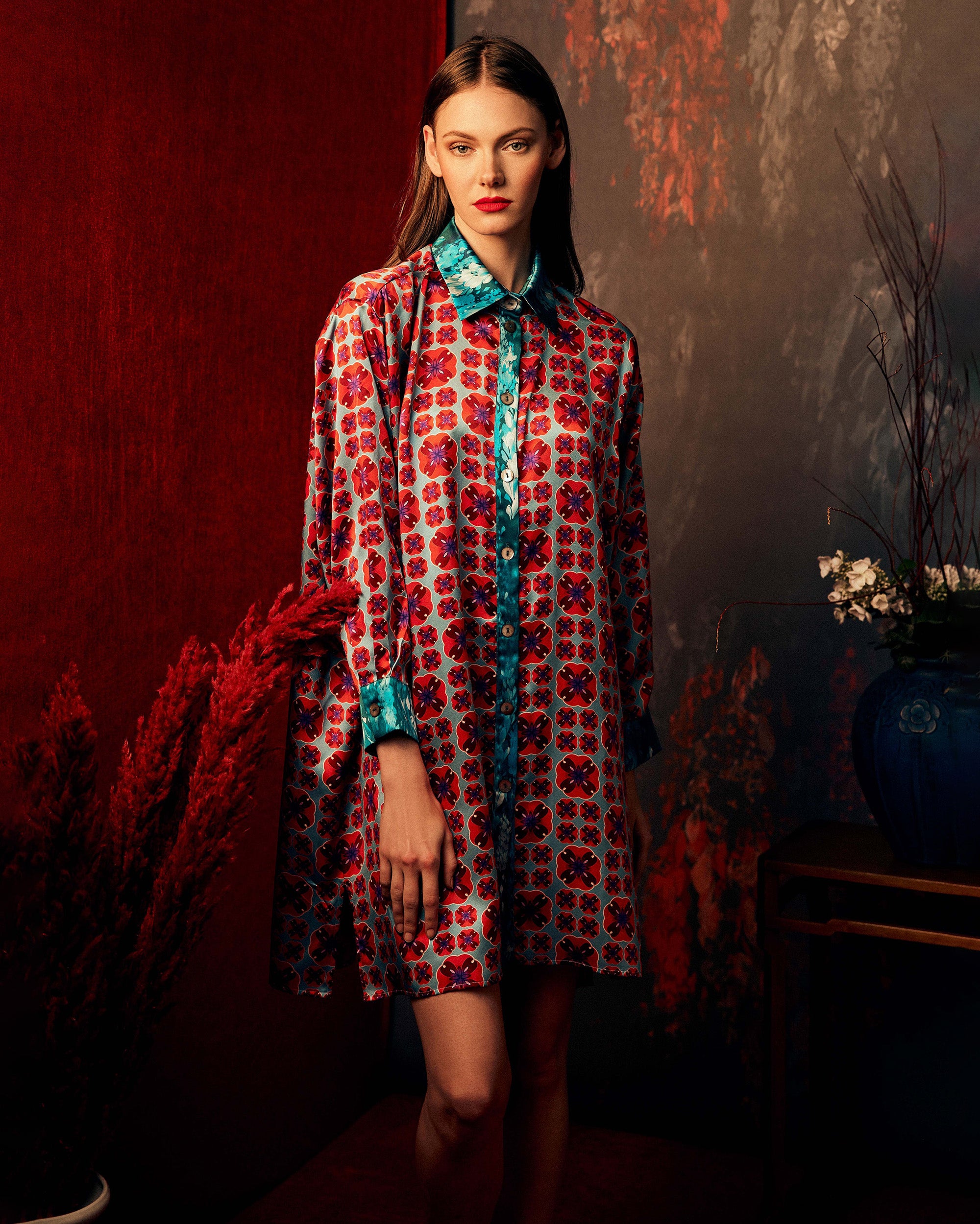 Gifu Tairu Silk Shirt Dress