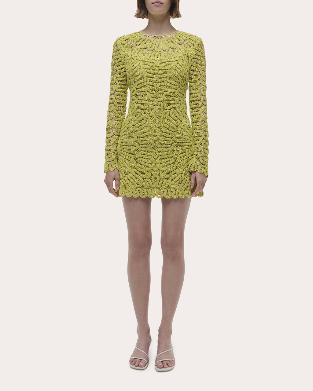 McCall Crocheted Long-Sleeve Mini Dress