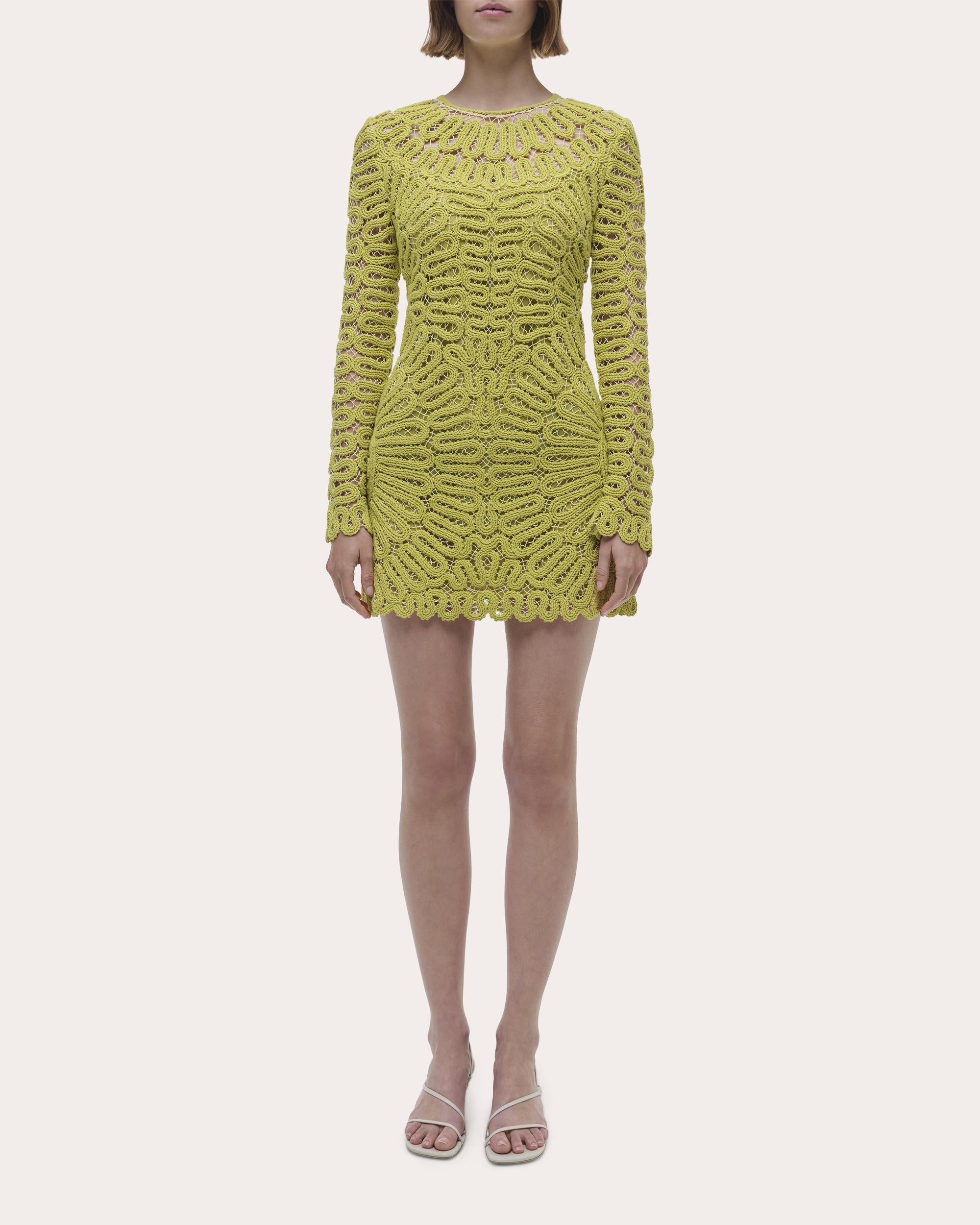 McCall Crocheted Long-Sleeve Mini Dress