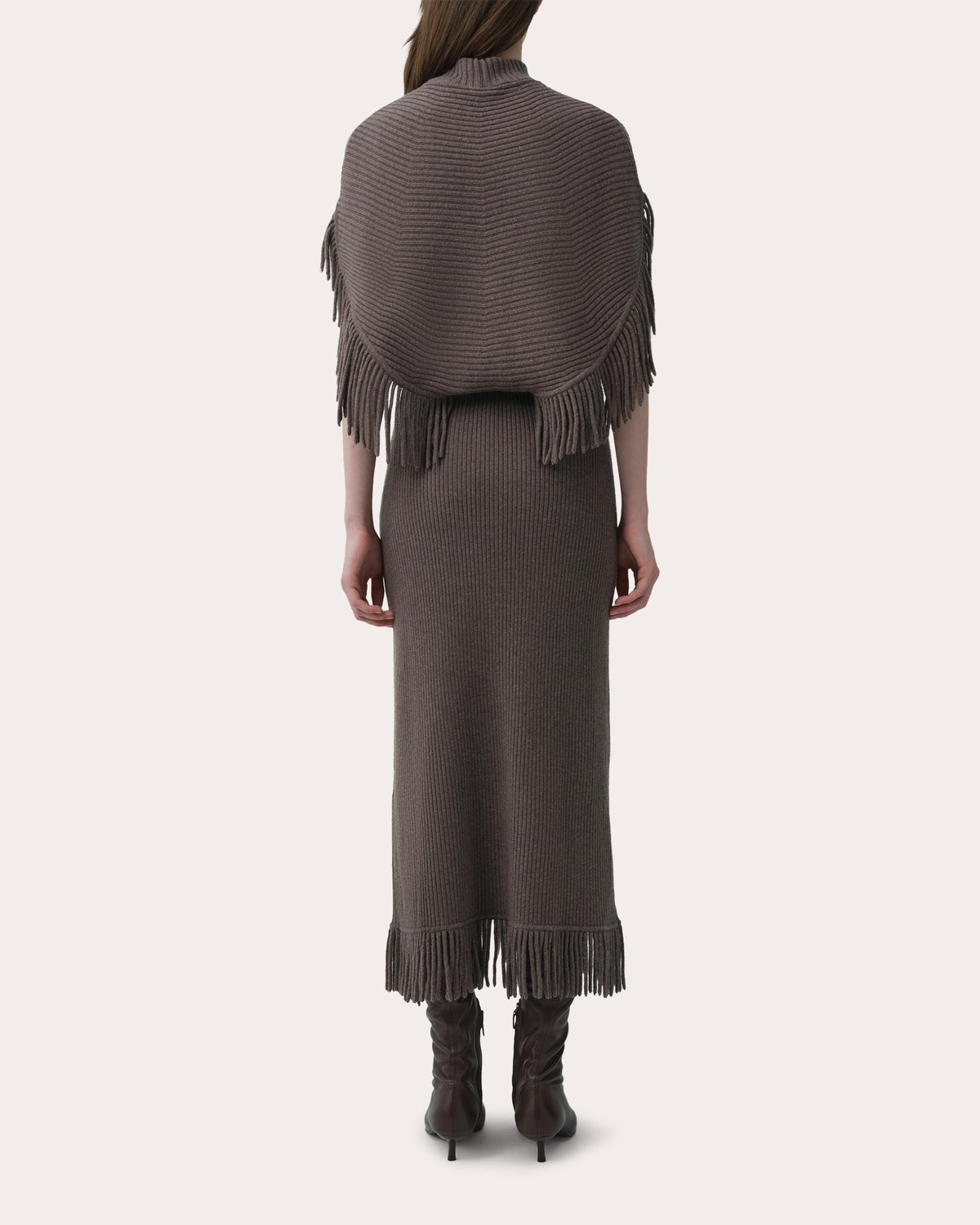 Jordan Wool Knit Fringe Midi Dress