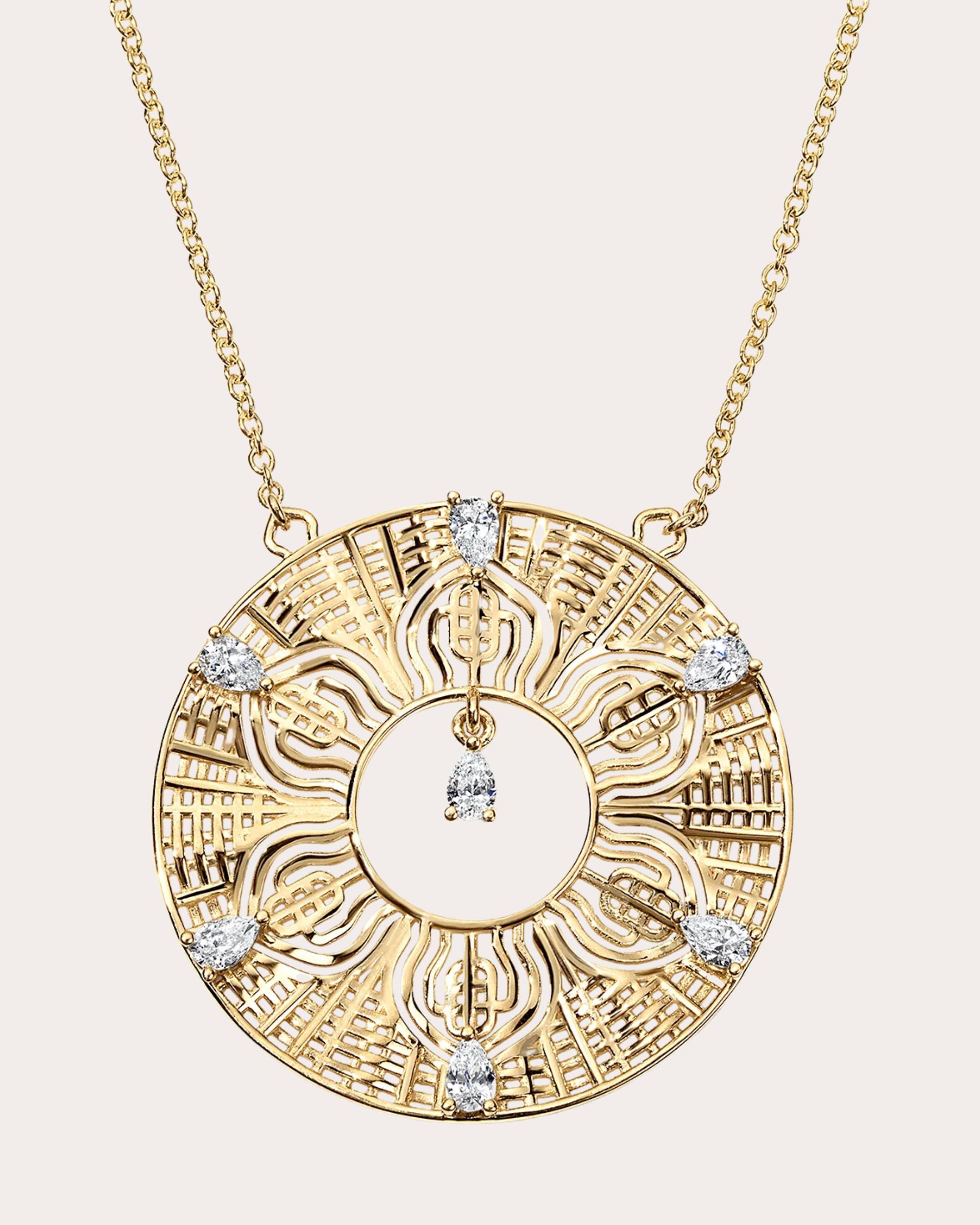Diamond & 14k Gold 963Hz Pendant Necklace