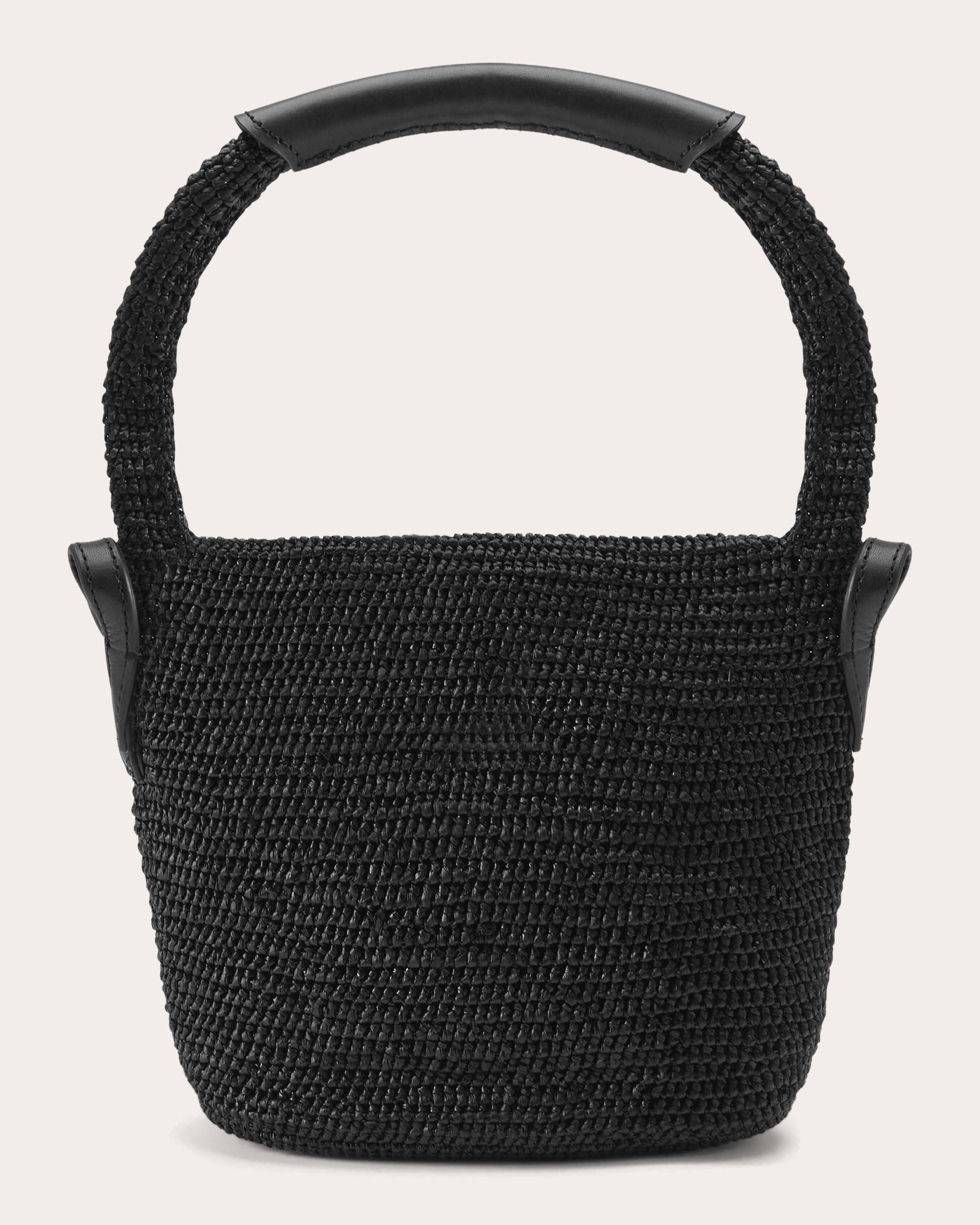 Yala Crocheted Raffia Mini Drawstring Sac Bag