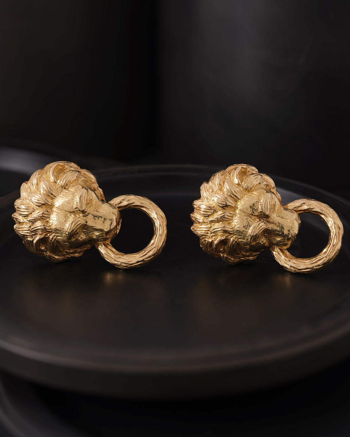 Vintage Van Cleef & Arpels Lion Door Knocker Earrings