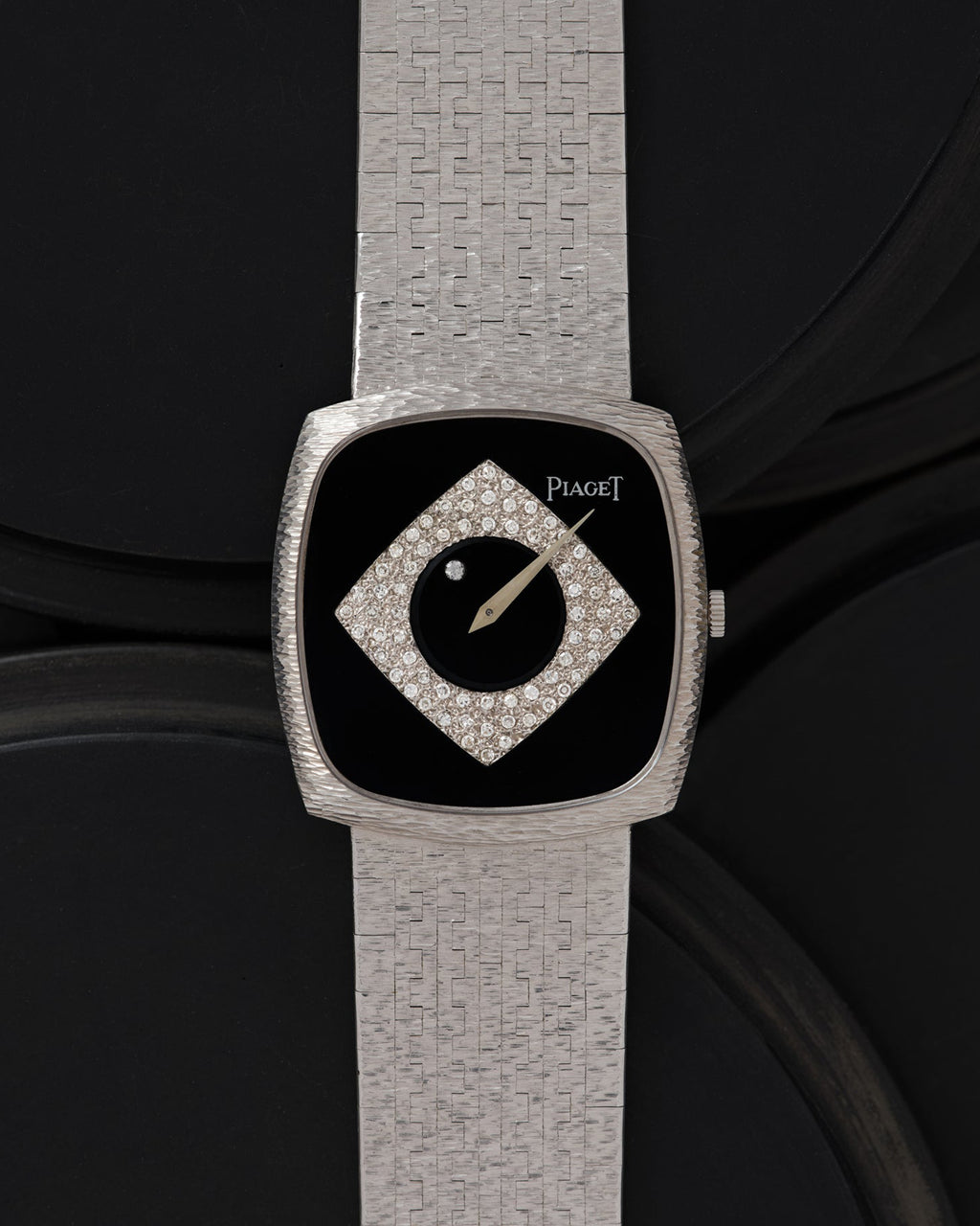Vintage Piaget Onyx & Diamond 9591 A6 Watch