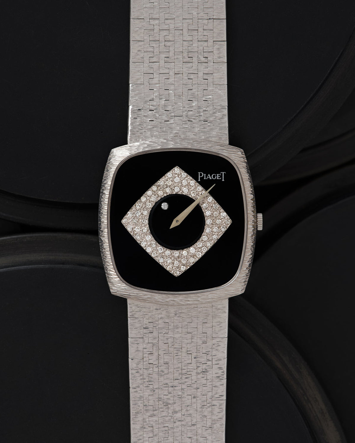 Vintage Piaget Onyx & Diamond 9591 A6 Watch
