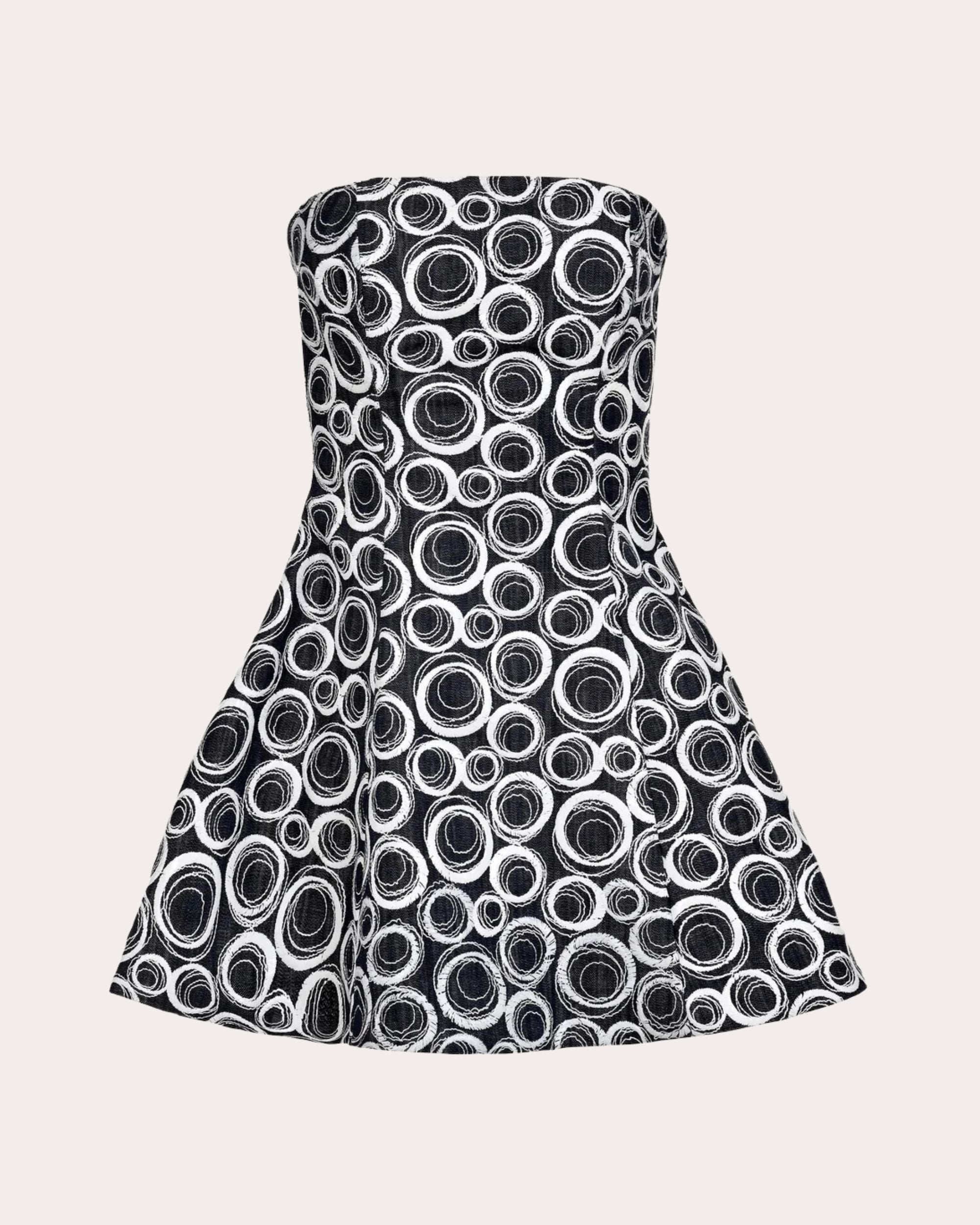 Padua Embroidered Denim Strapless Mini Dress