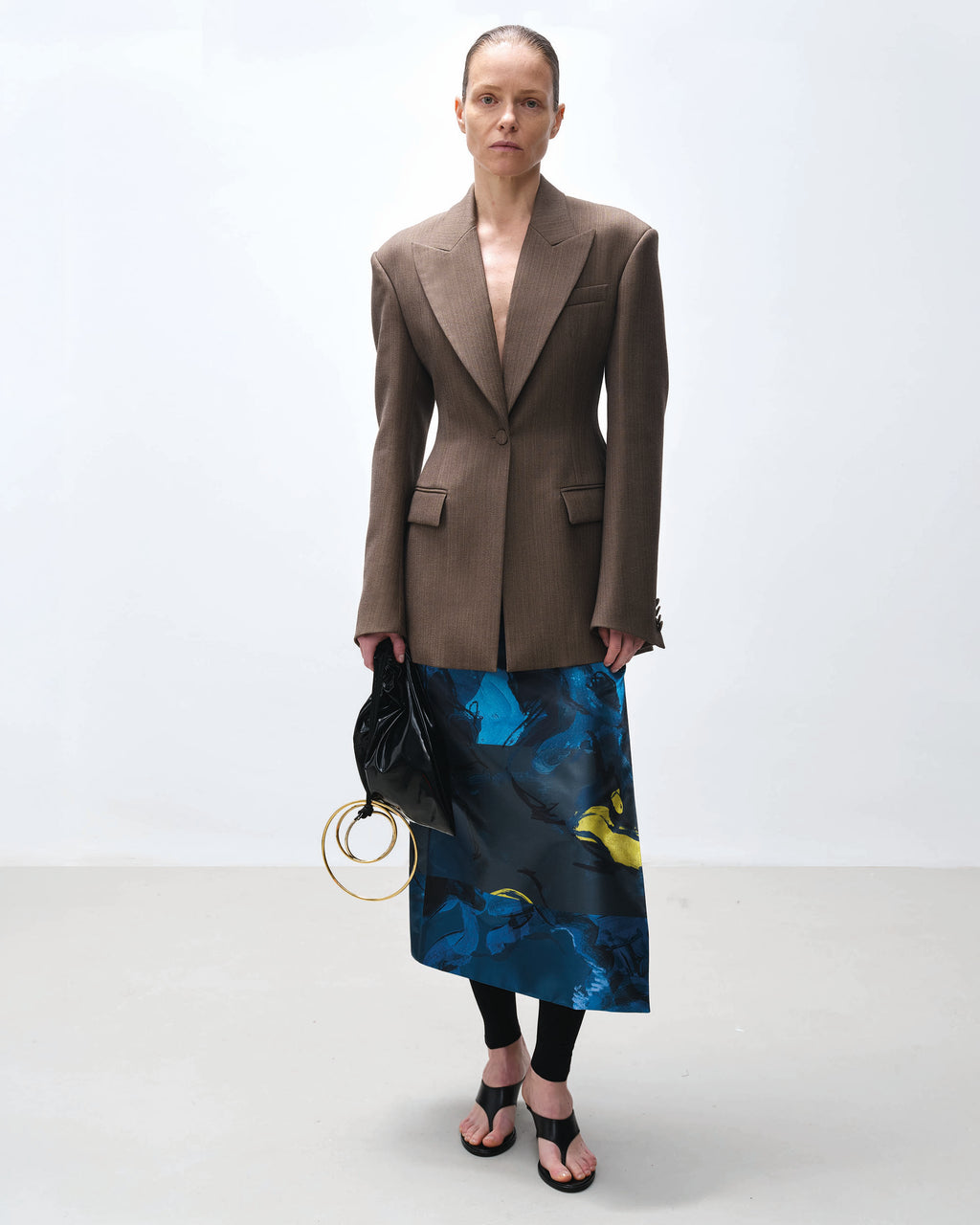 Irma Abstract Twill Pencil Skirt