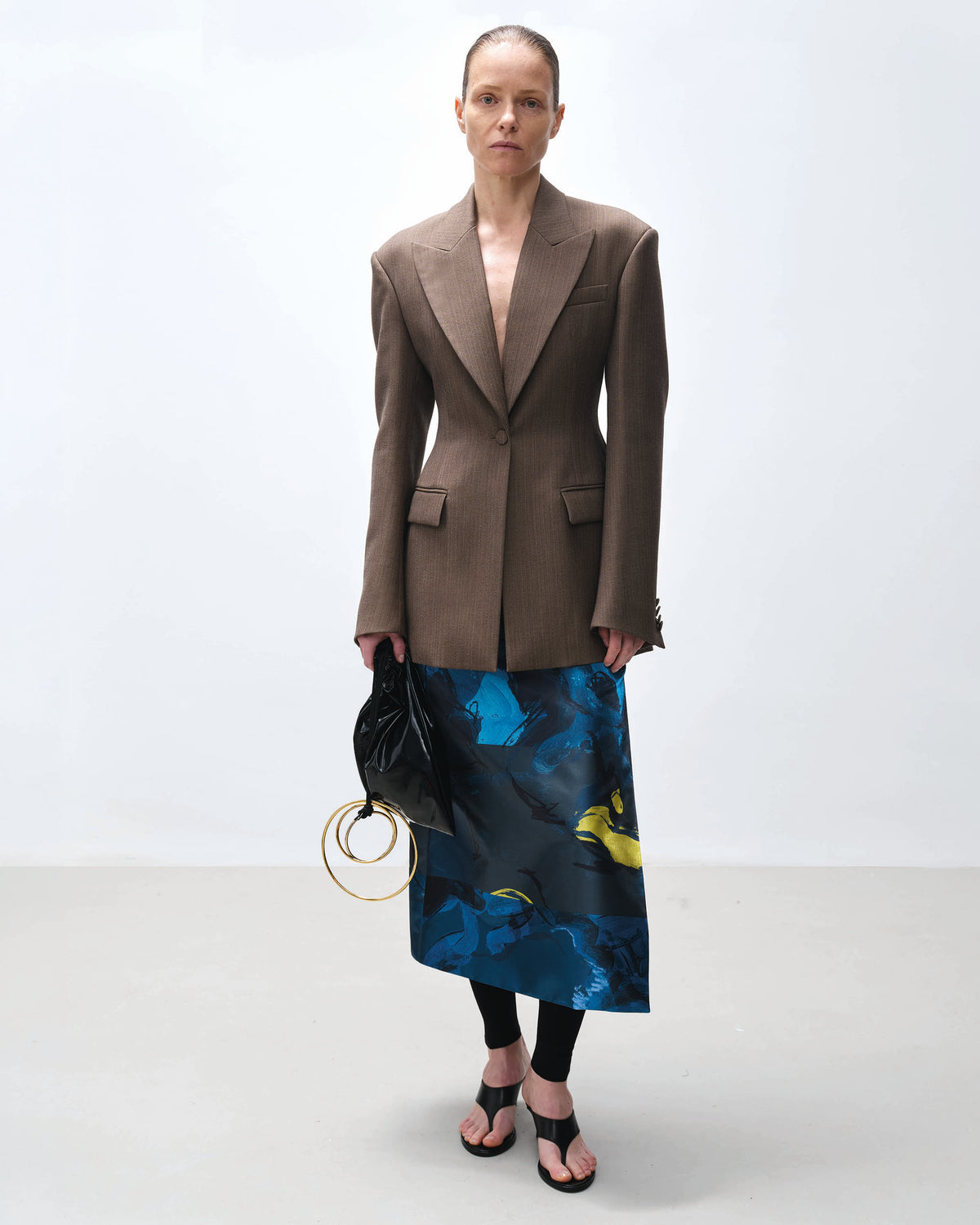 Irma Abstract Twill Pencil Skirt