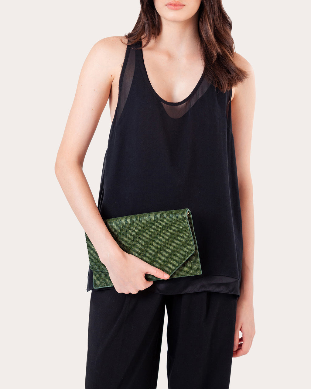 1AM Beaded Envelope Clutch Bag