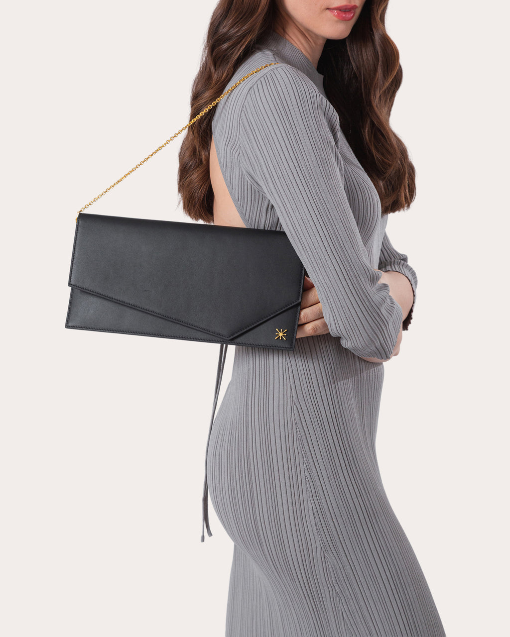 1AM Leather Envelope Clutch Bag